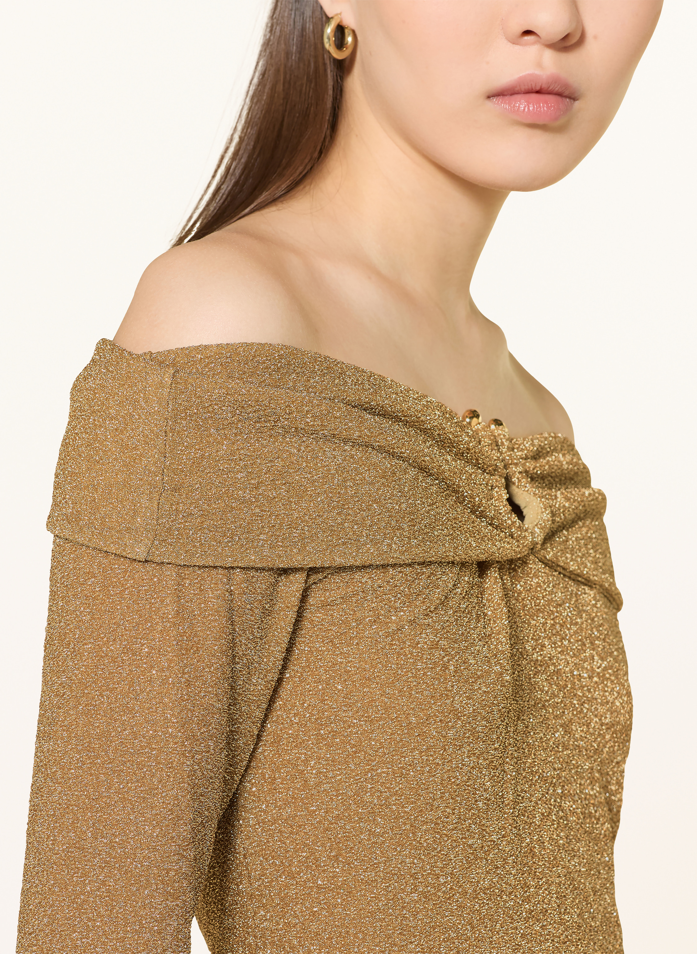 Thumbnail - Ba&Sh Off-Shoulder-Shirt Bai Mit Glitzergarn gold