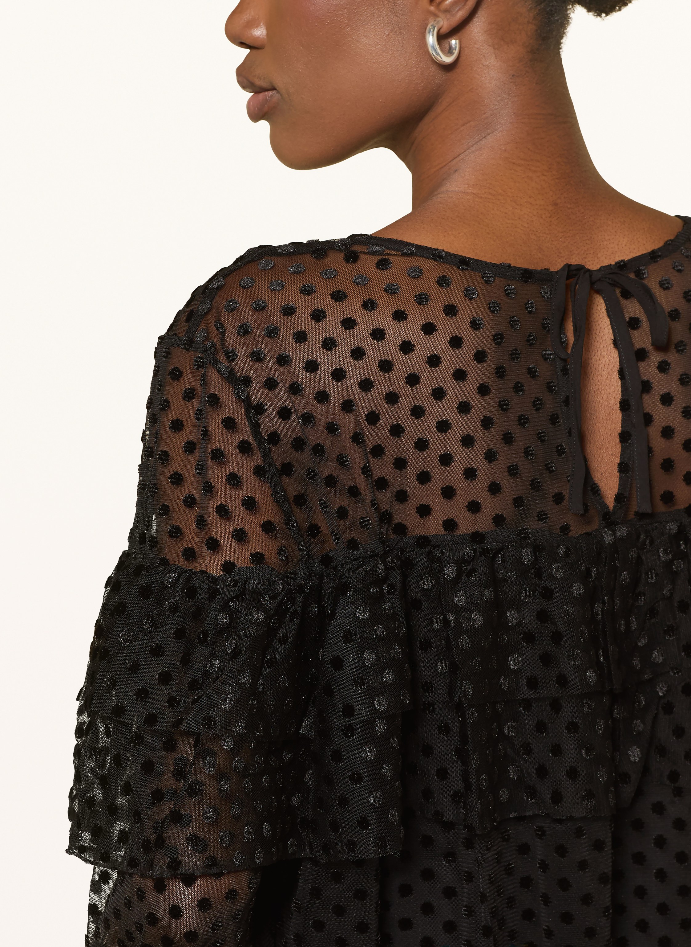 Thumbnail - Ba&Sh Blusenshirt Raff Mit Volants Und Samt schwarz