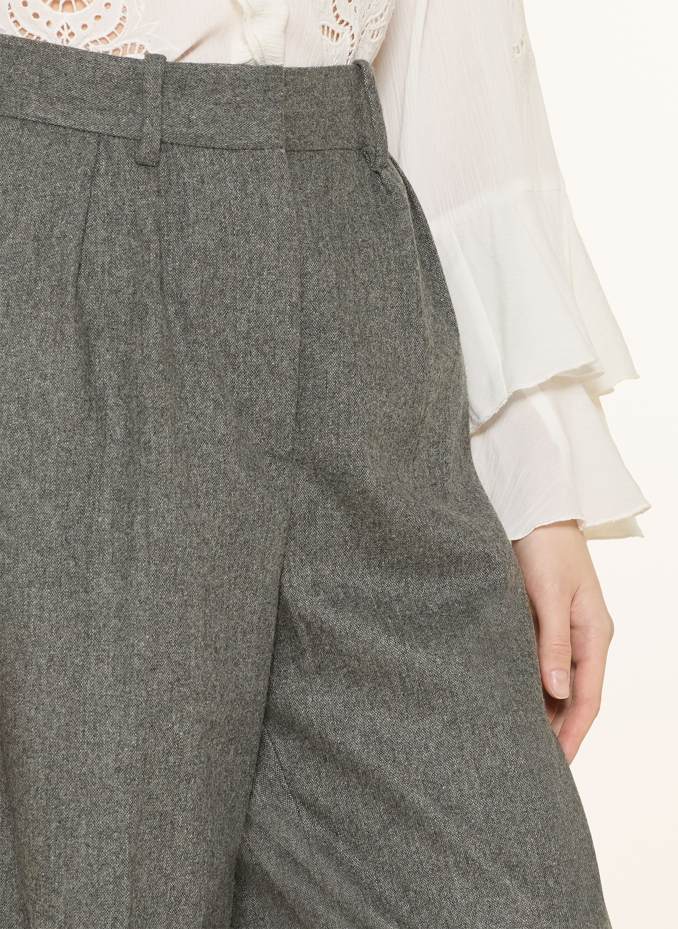 Thumbnail - Ba&Sh Marlenehose Wani Aus Flanell grau