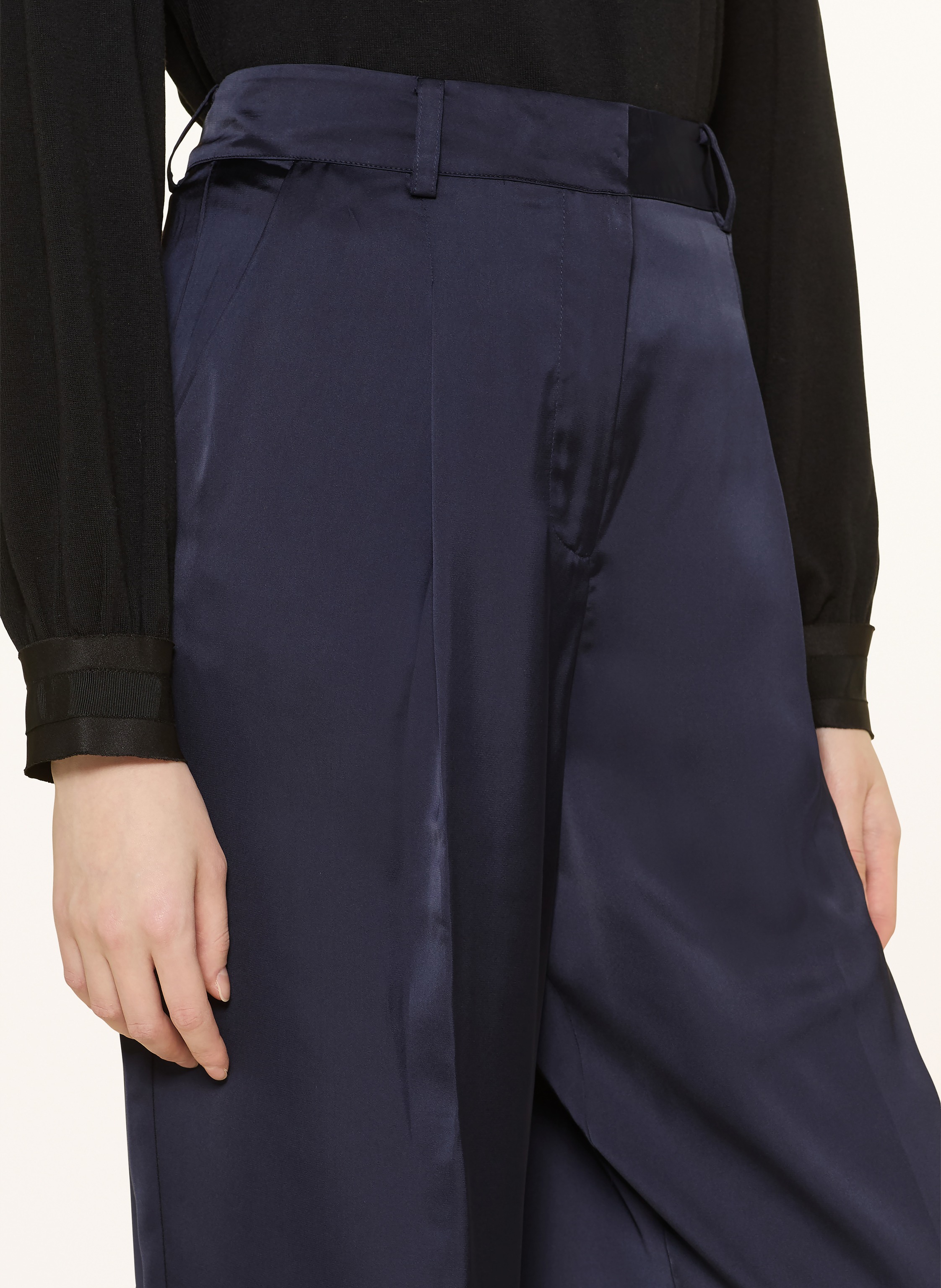 Thumbnail - Ba&Sh Marlenehose Cheerly Aus Satin blau