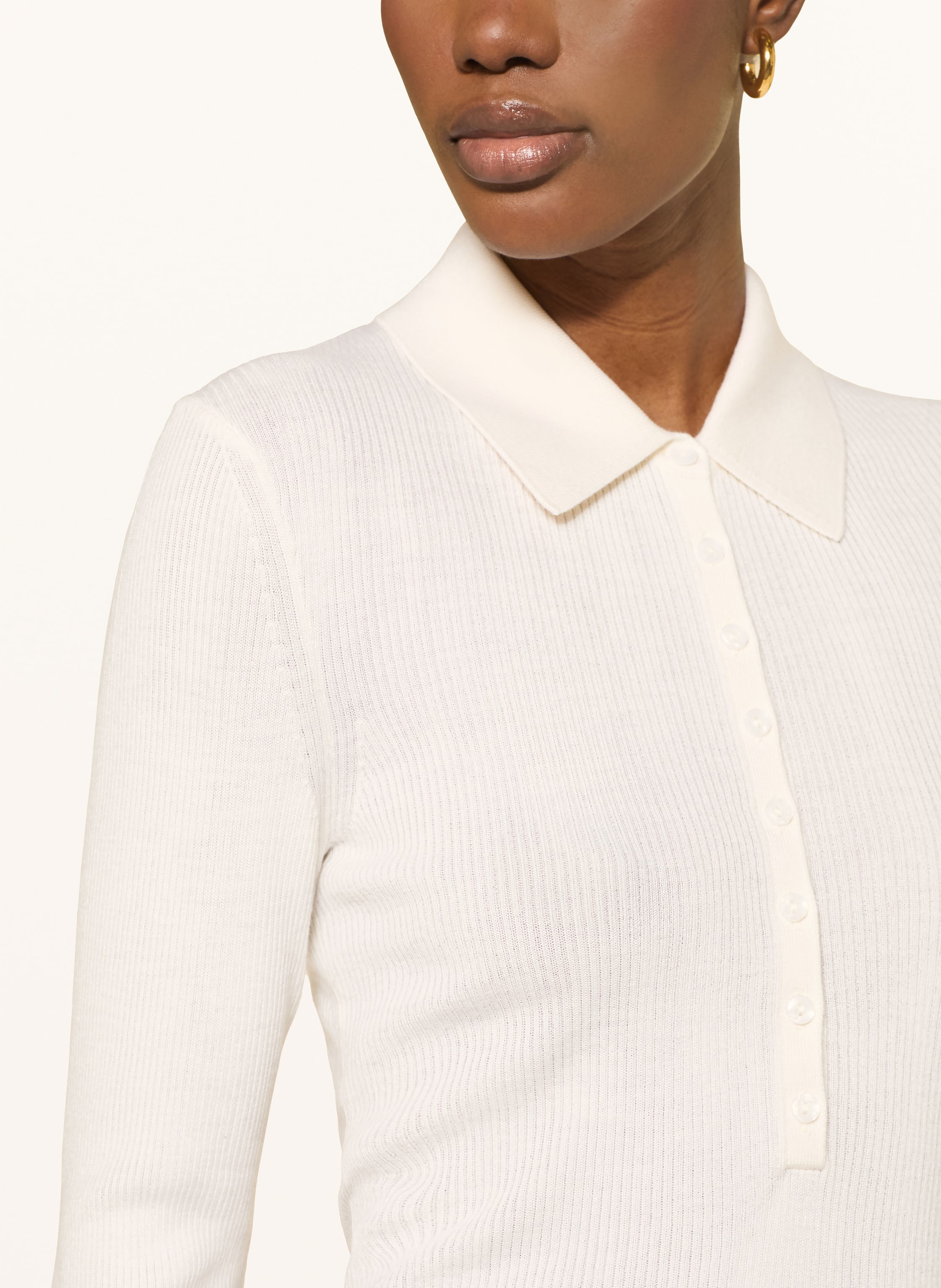 Thumbnail - Maje Strick-Poloshirt weiss