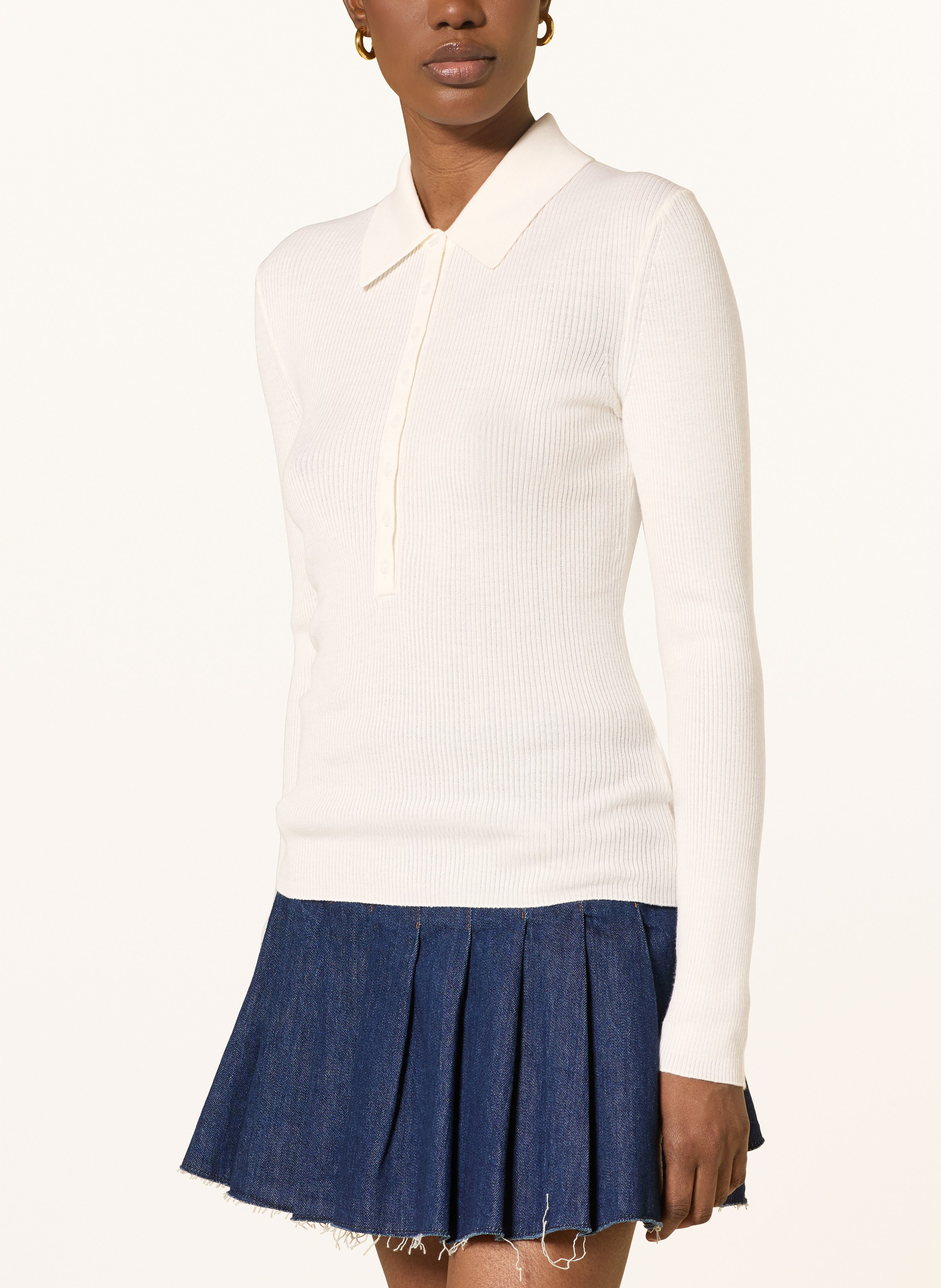 Thumbnail - Maje Strick-Poloshirt weiss