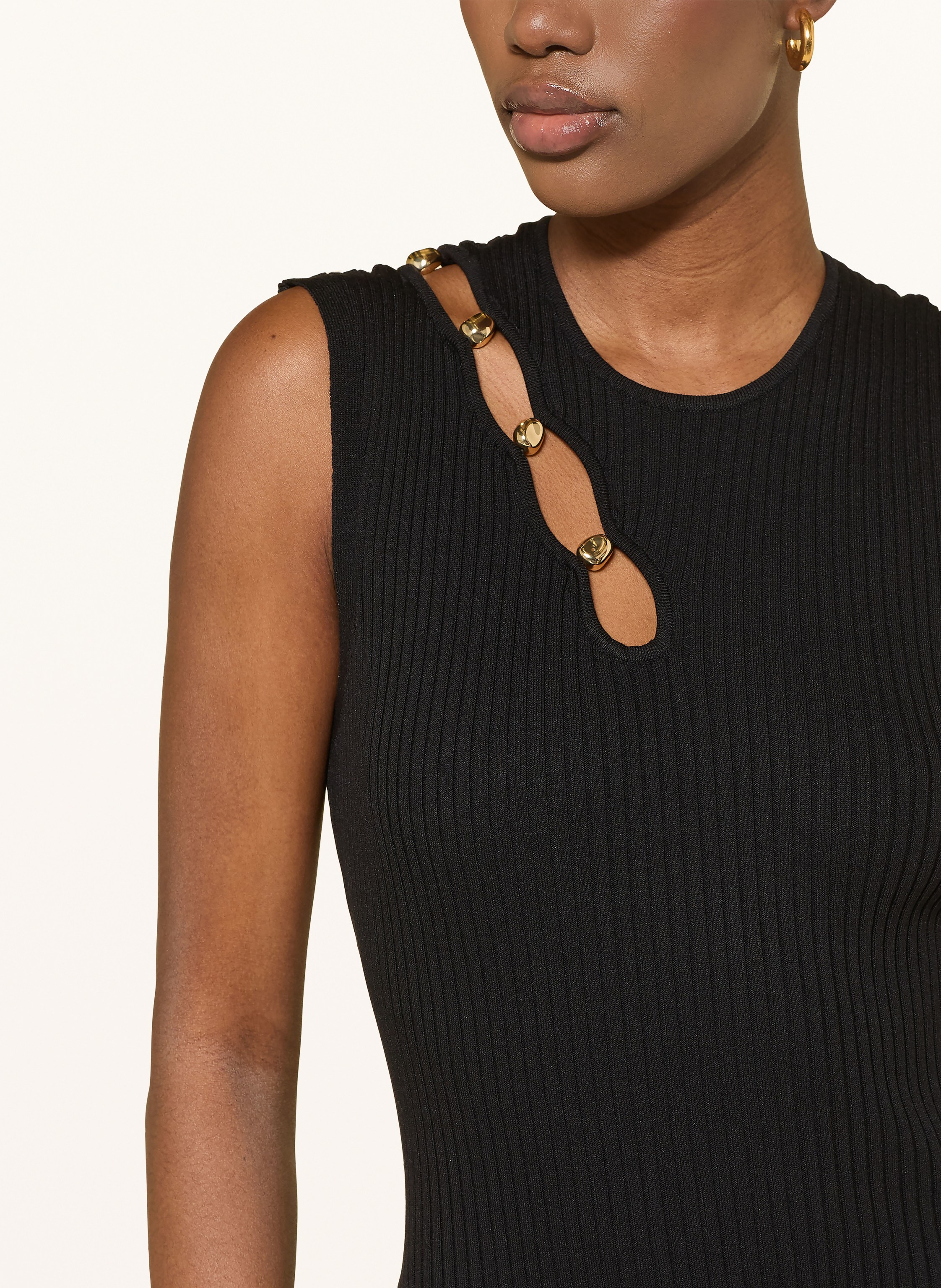 Thumbnail - Maje Strickkleid Mit Cut-Outs schwarz