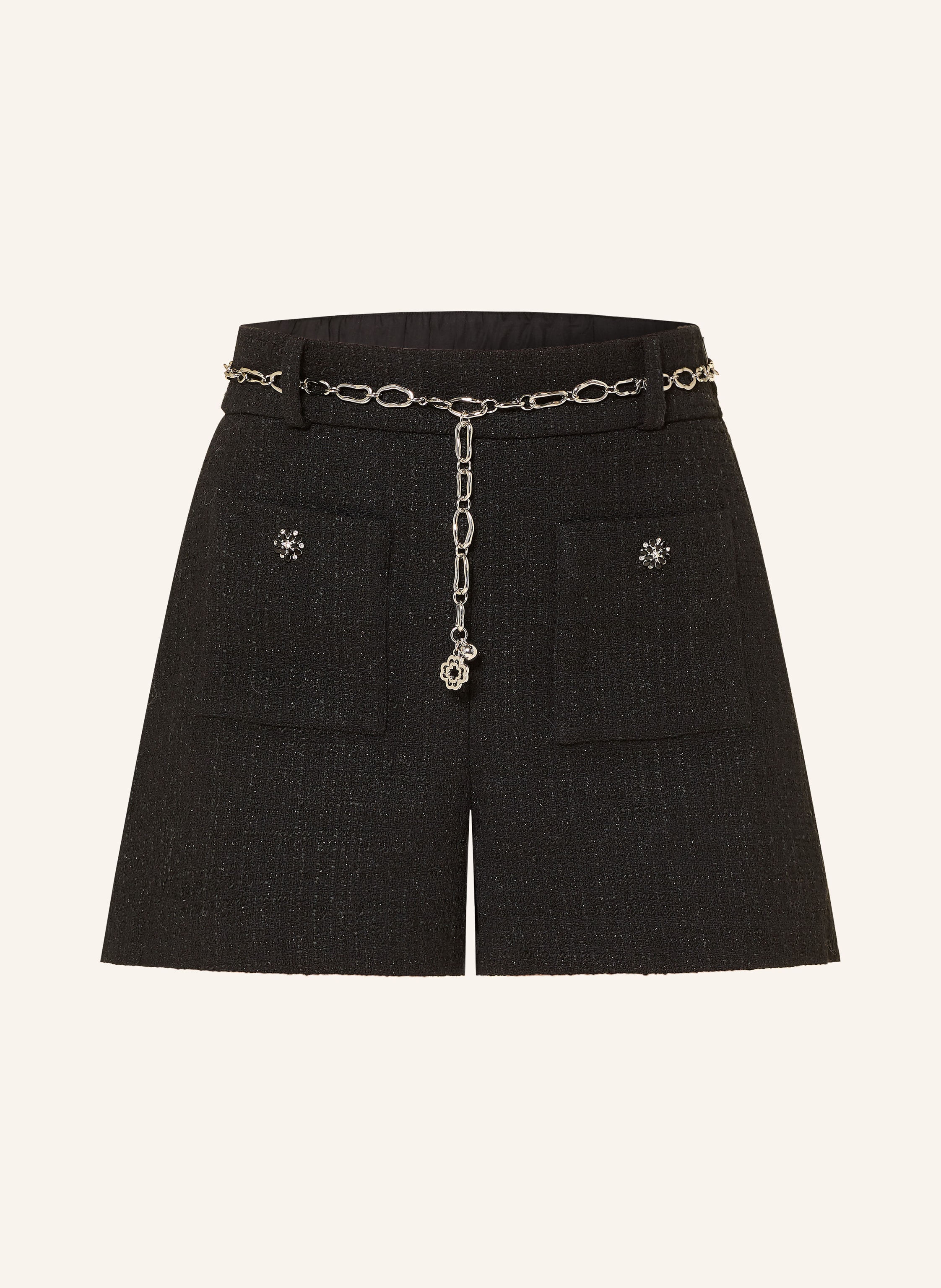 Maje Bouclé-Shorts Mit Glitzergarn schwarz