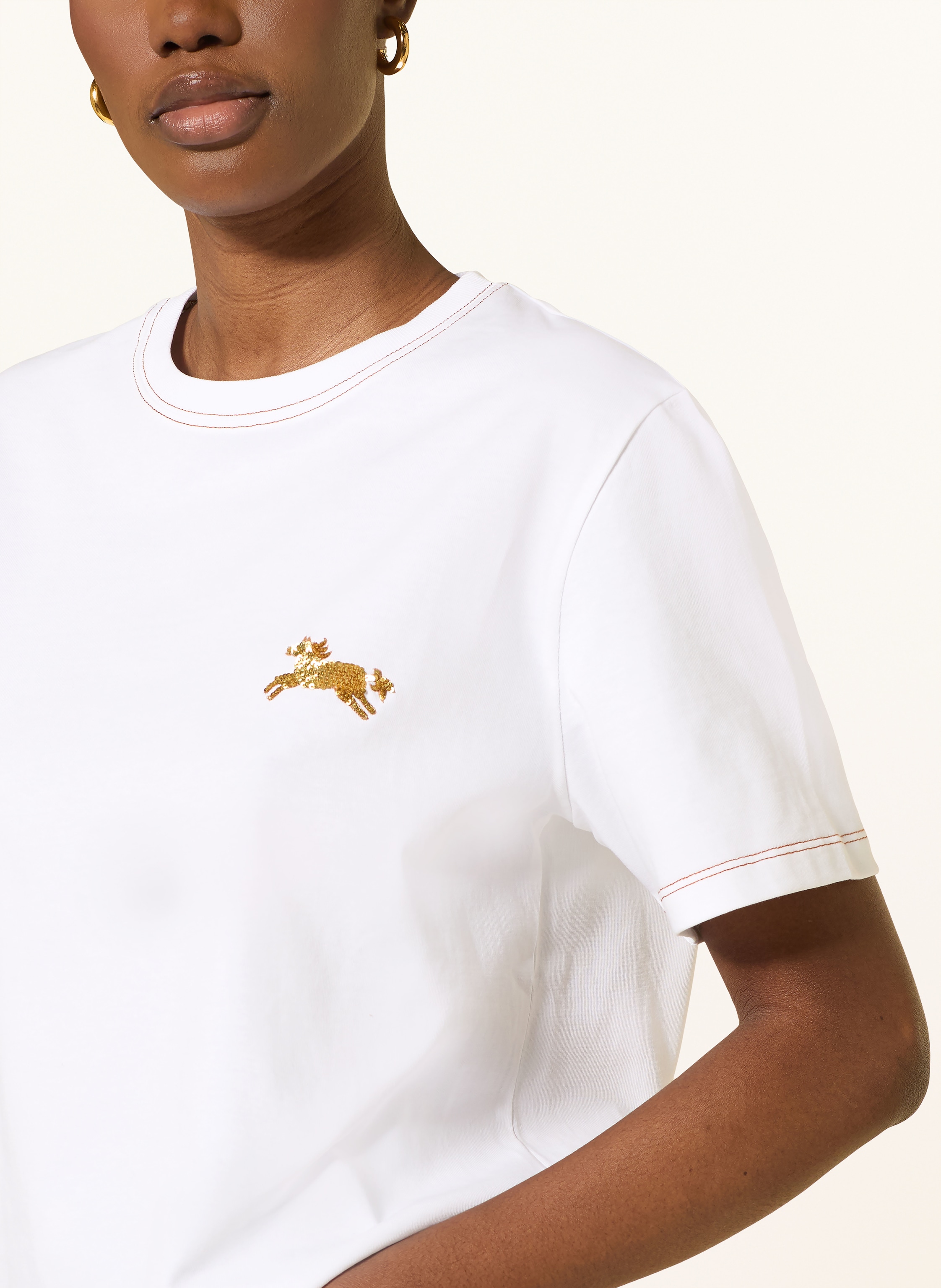 Thumbnail - Sandro T-Shirt Mit Pailletten weiss