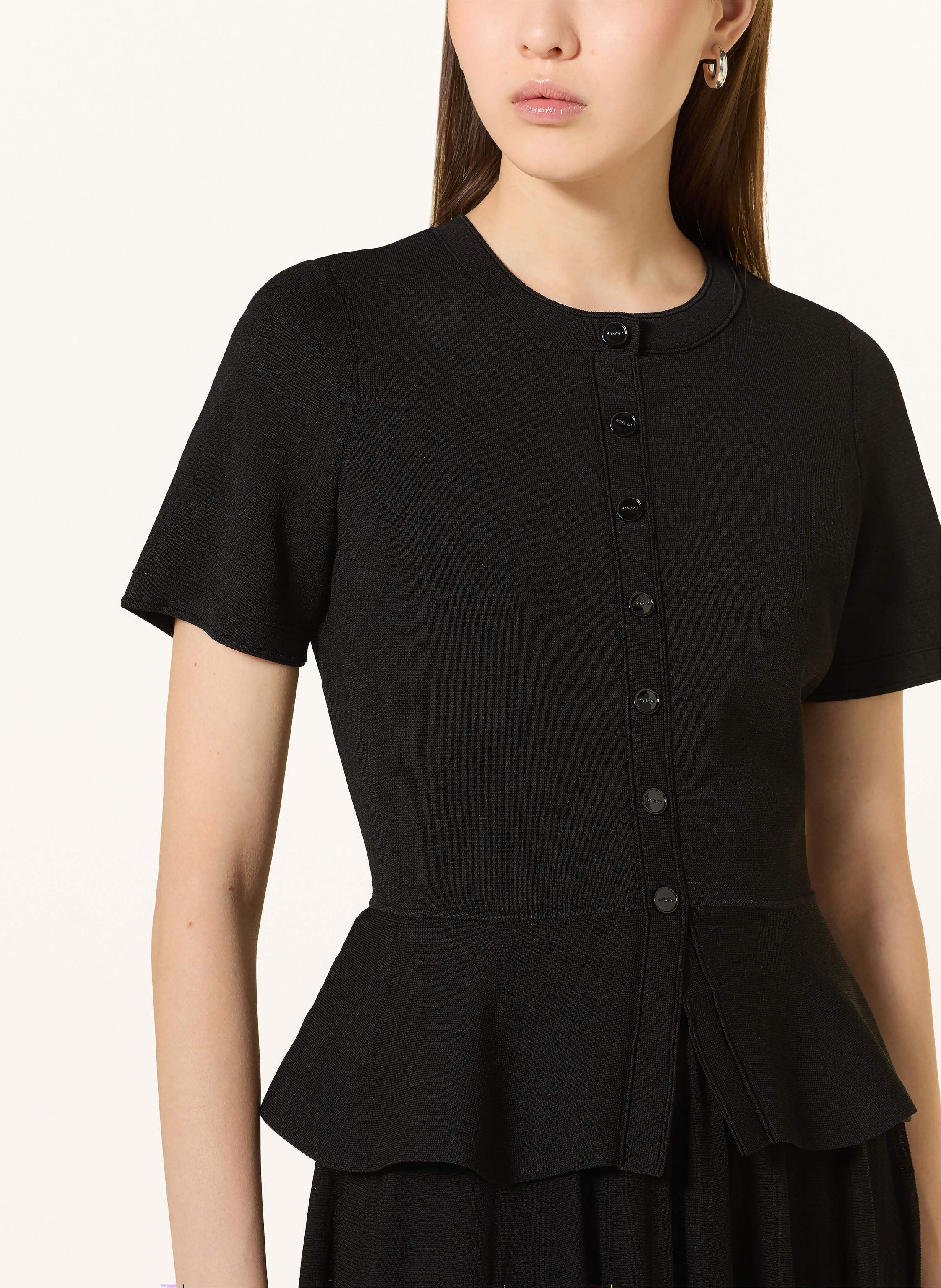 Thumbnail - Sandro Kleid Im Materialmix schwarz