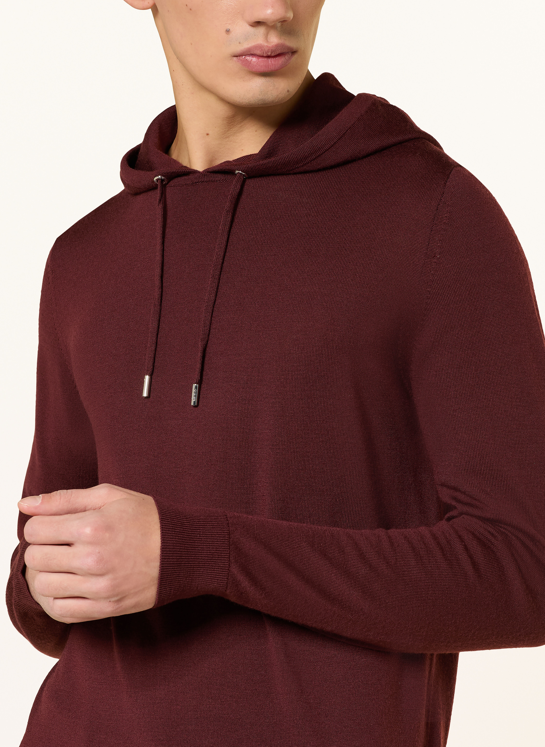 Thumbnail - Reiss Strick-Hoodie Holland Aus Merinowolle rot