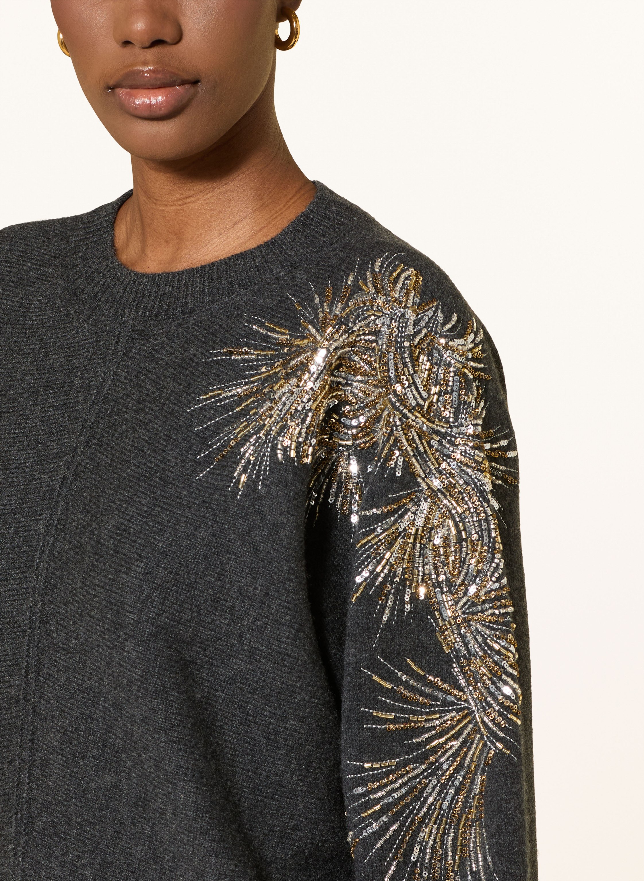 Thumbnail - Ba&Sh Pullover Chorse Mit Cashmere Und Pailletten grau