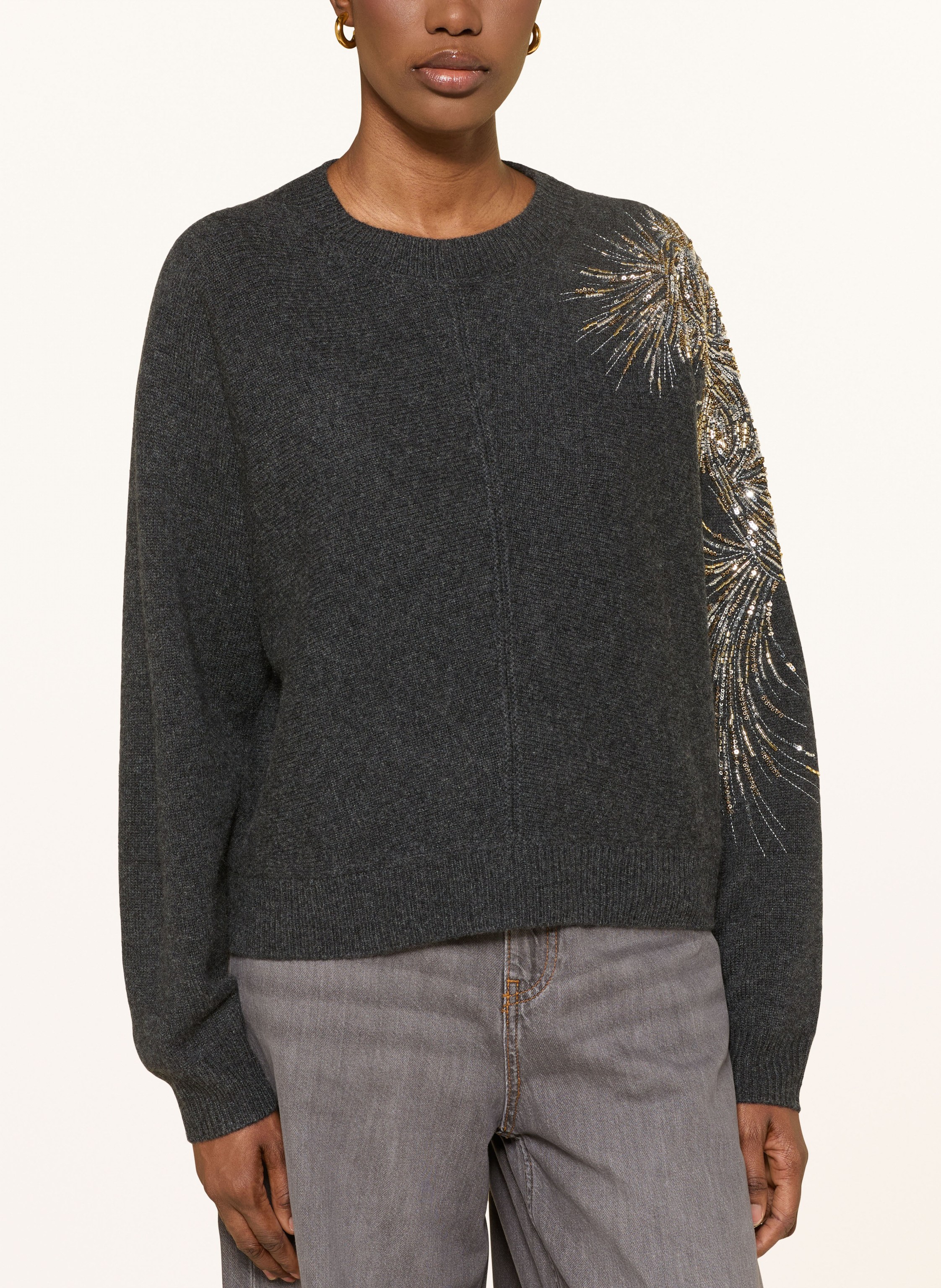 Thumbnail - Ba&Sh Pullover Chorse Mit Cashmere Und Pailletten grau