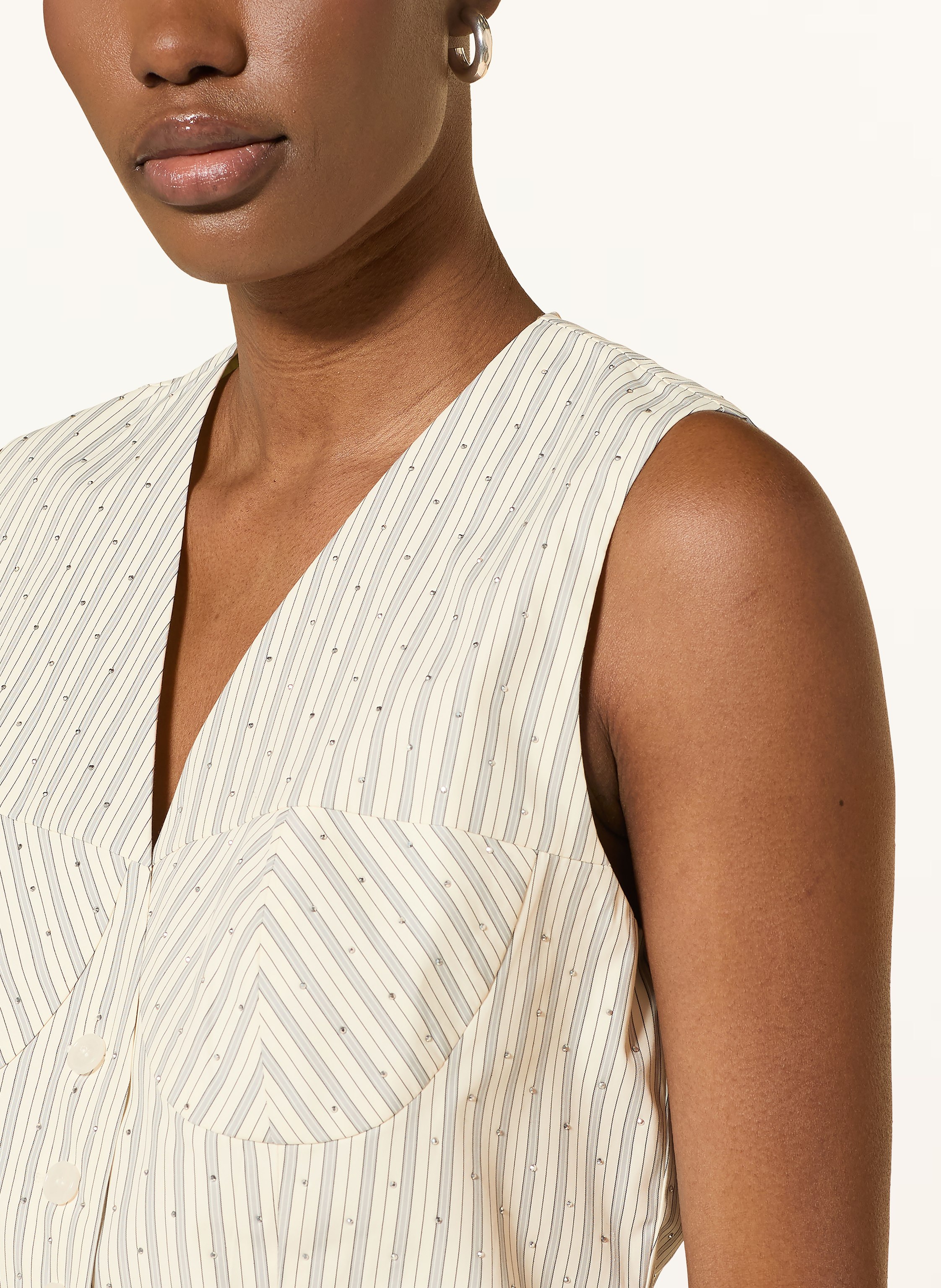 Thumbnail - Sandro Blazerweste Mit Schmucksteinen weiss