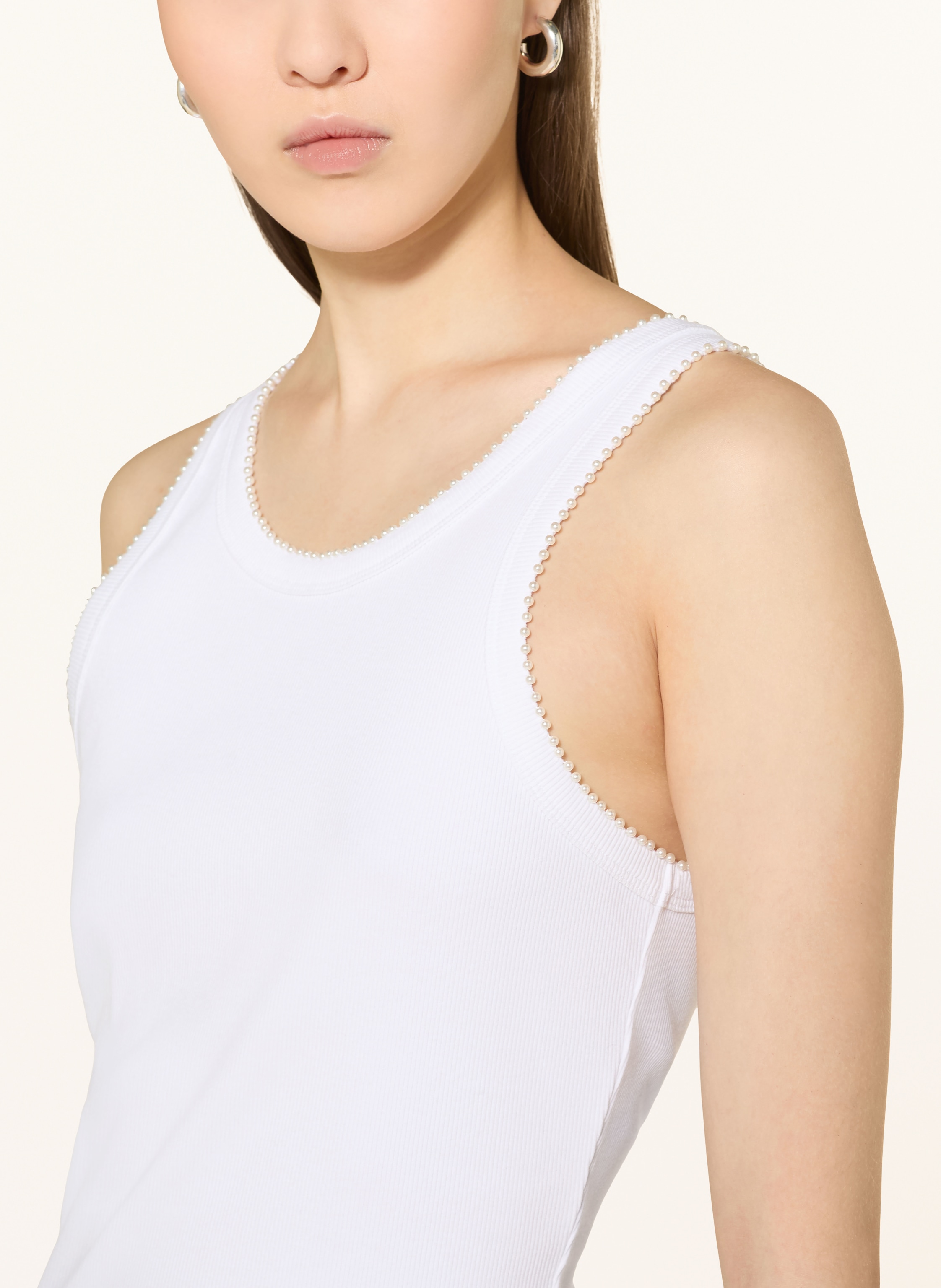 Thumbnail - Sandro Top Mit Schmuckperlen weiss