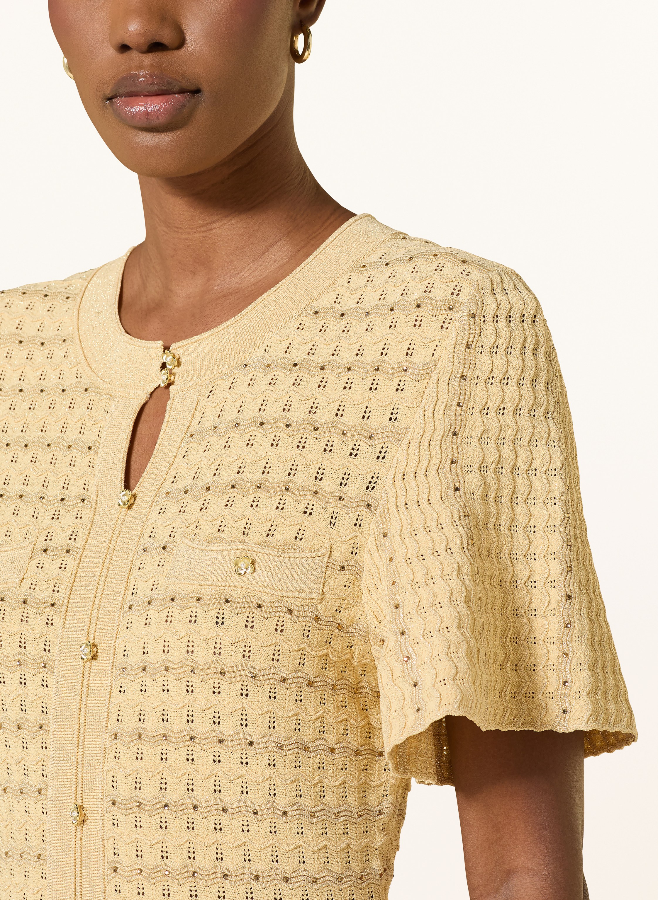 Thumbnail - Sandro Strickkleid Diane Mit Glitzergarn gold