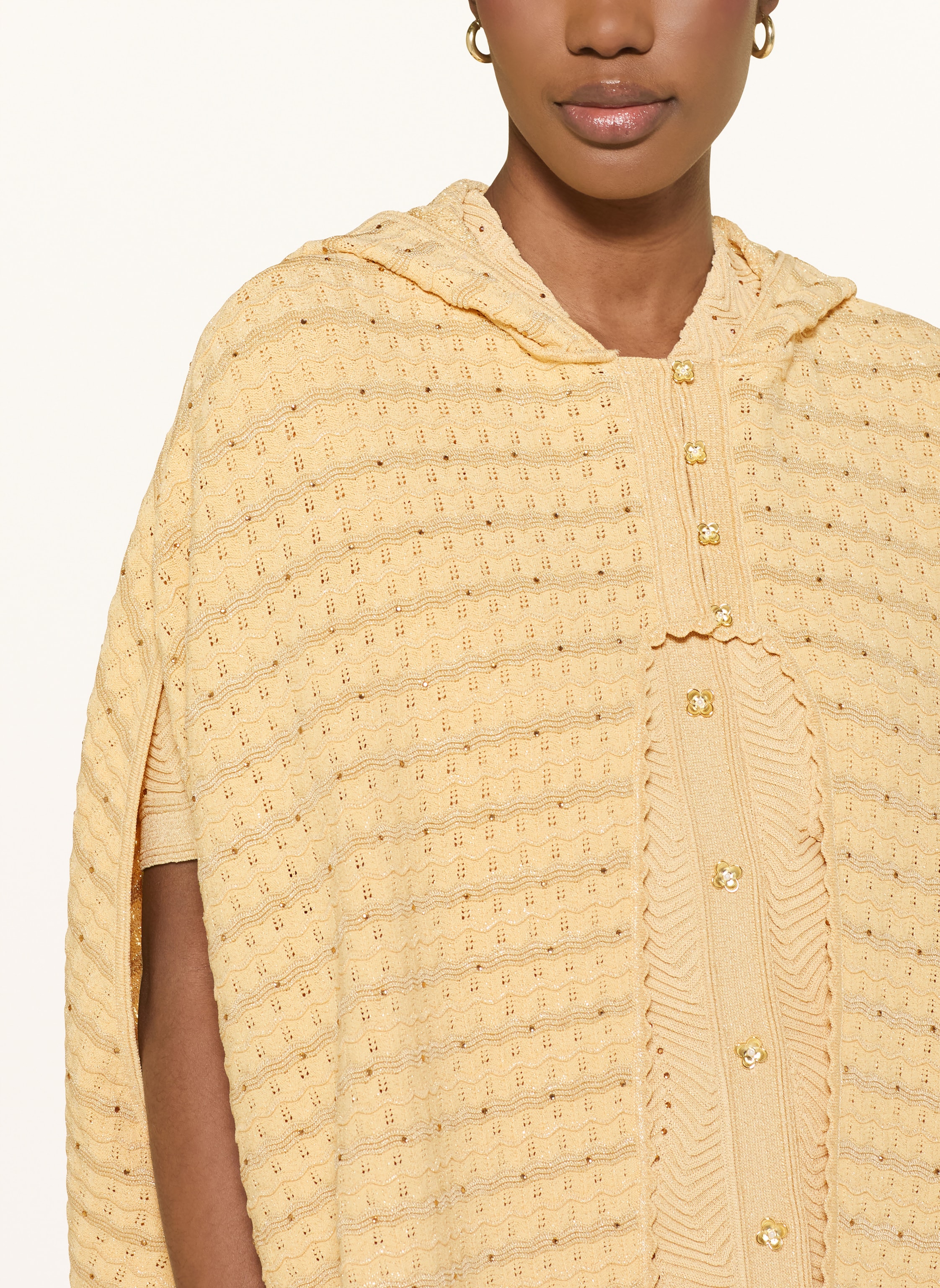 Thumbnail - Sandro Cape Mit Glitzergarn Und Schmucksteinen gold