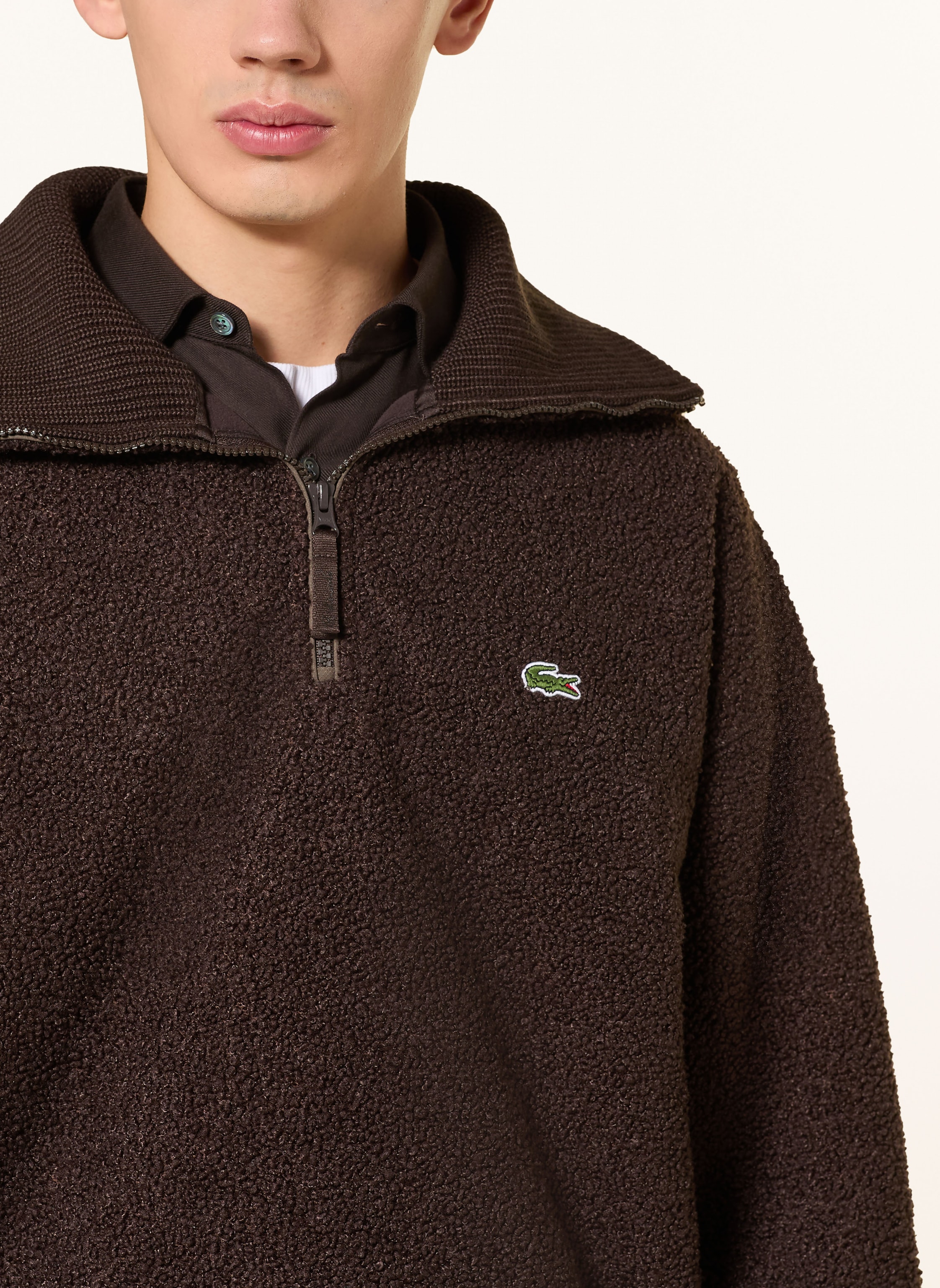 Thumbnail - Lacoste Fleece-Troyer braun