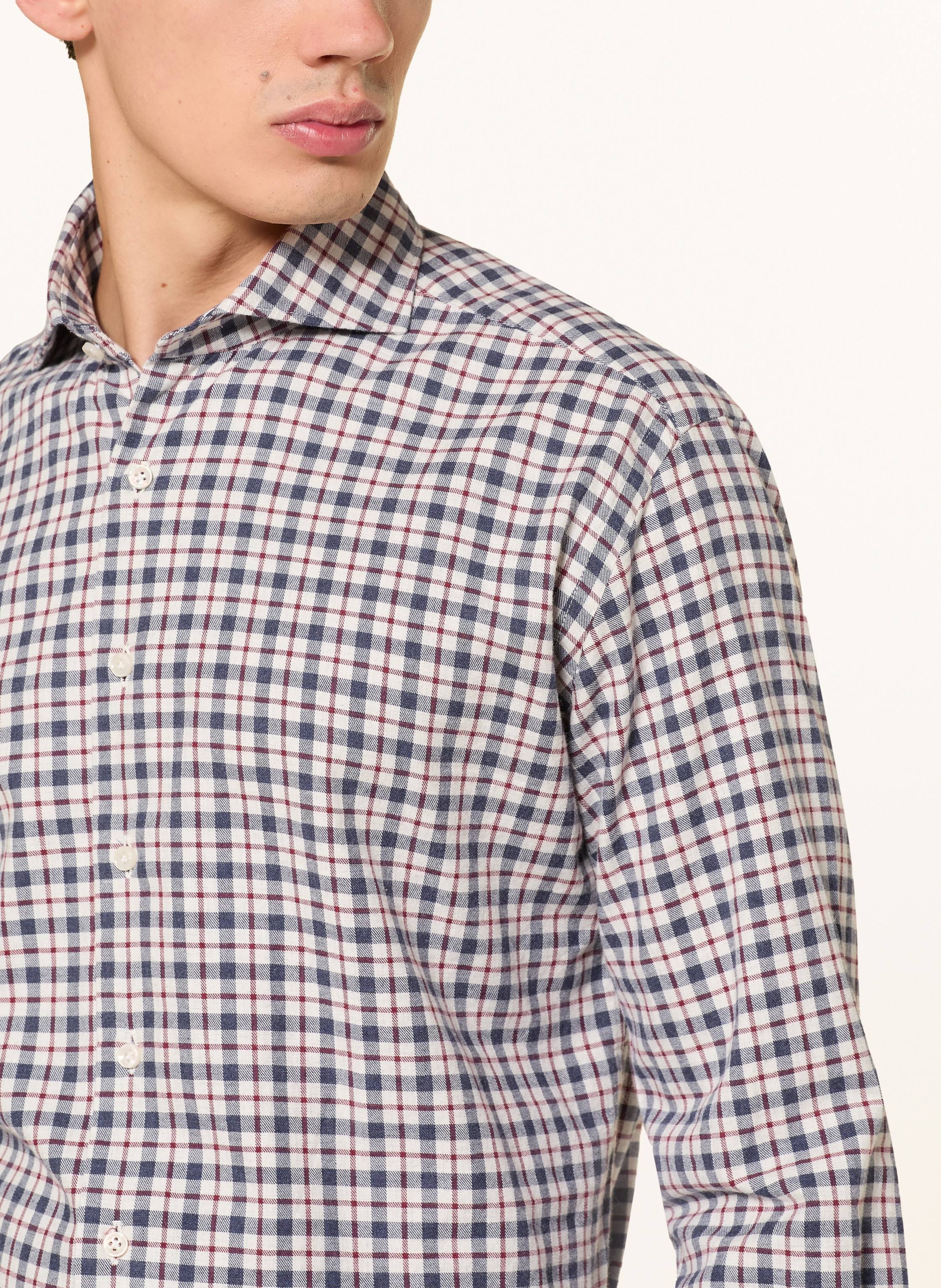 Thumbnail - Artigiano Flanellhemd Classic Fit beige