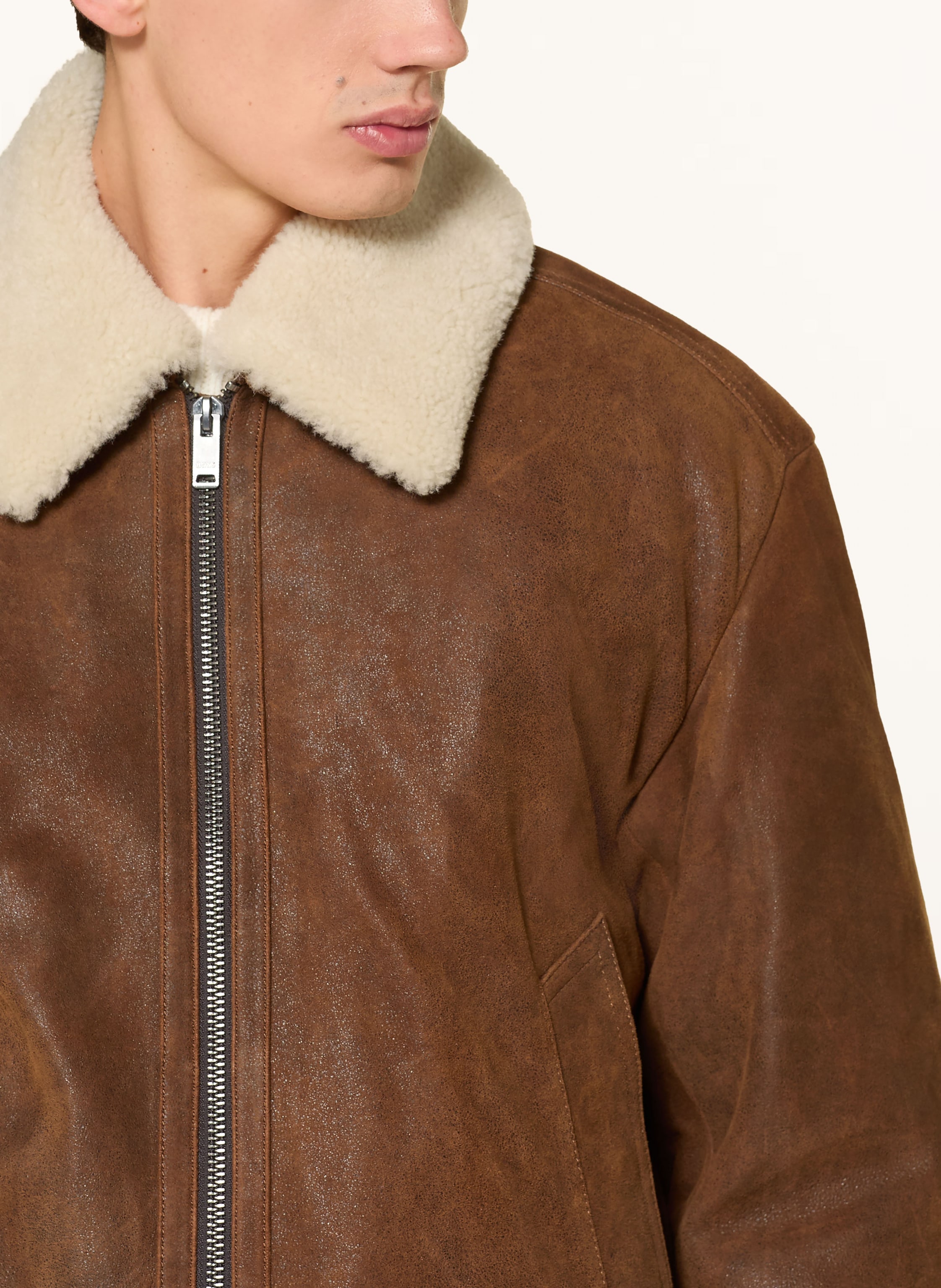 Thumbnail - Boss Lederjacke Jonier braun