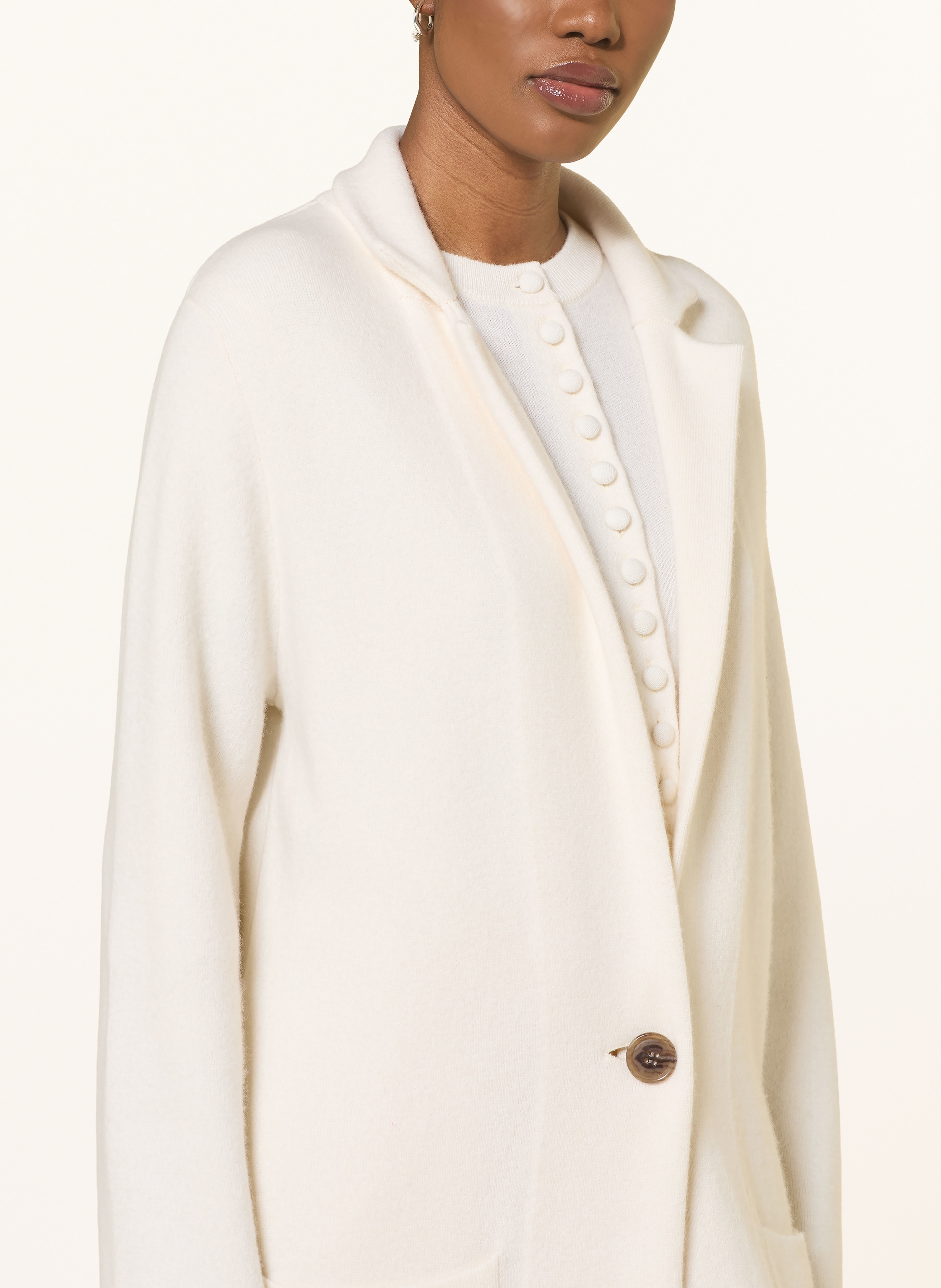 Thumbnail - Lisa Yang Strickmantel Amie Aus Cashmere weiss