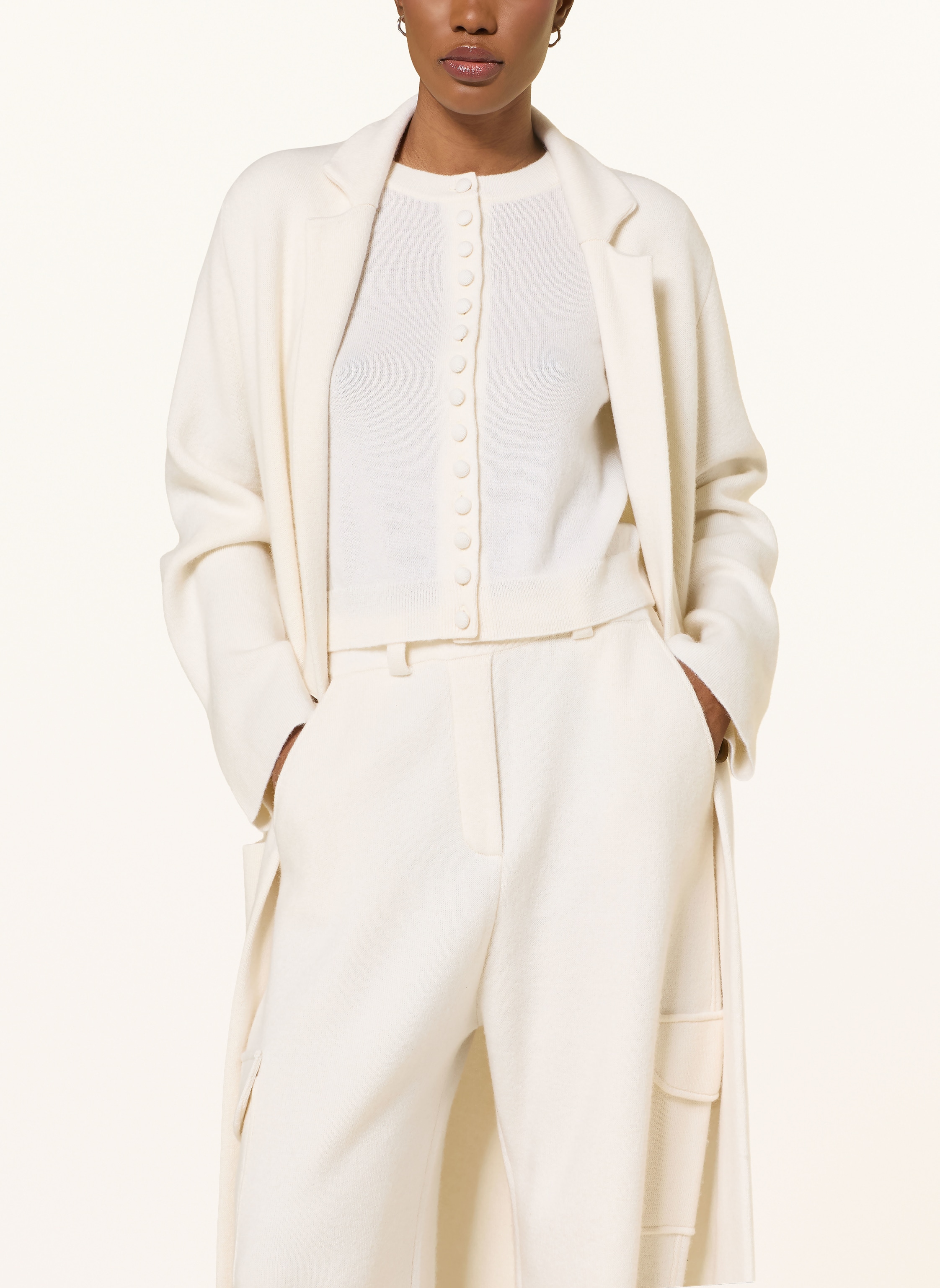 Thumbnail - Lisa Yang Strickmantel Amie Aus Cashmere weiss