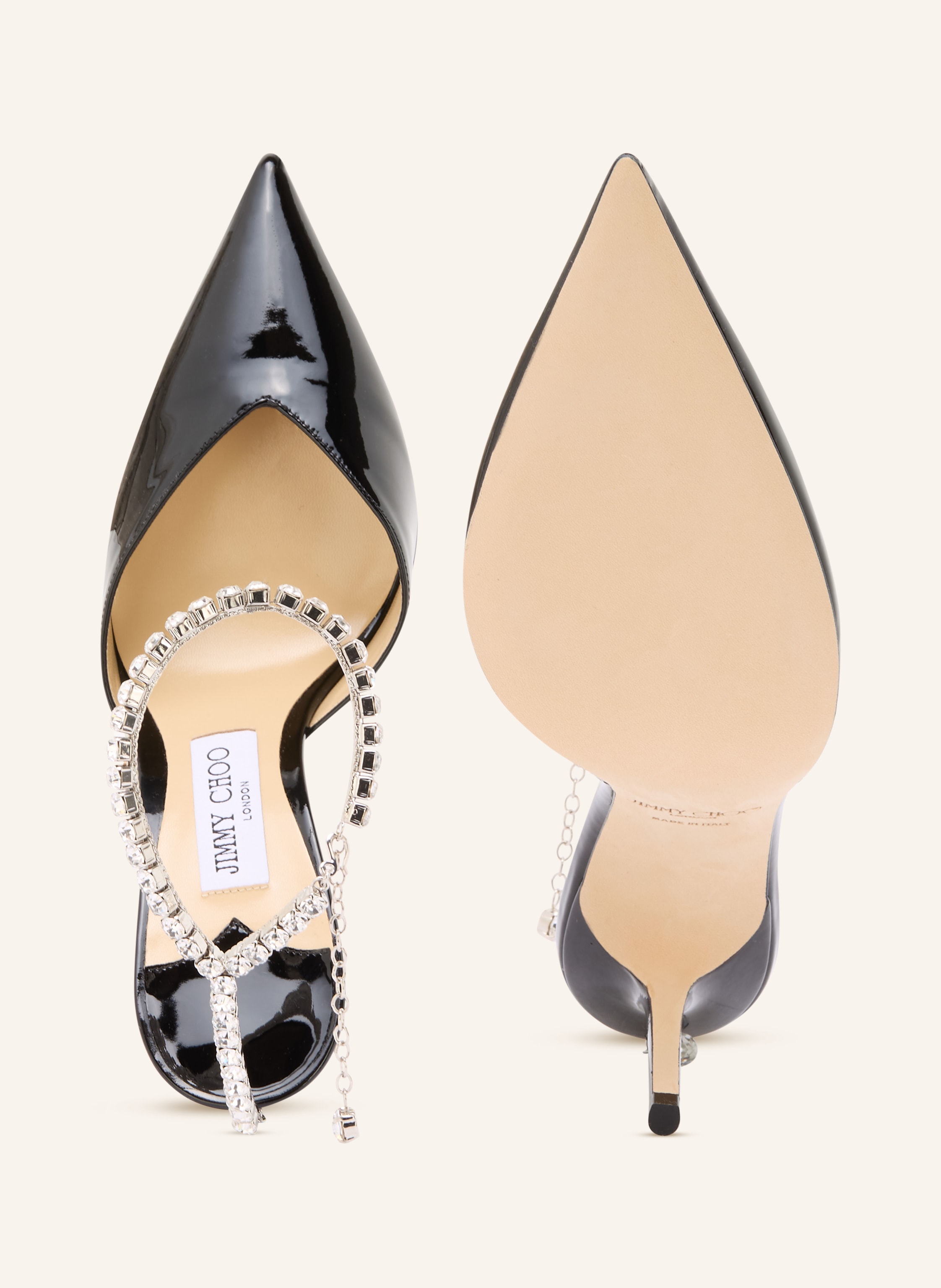 Thumbnail - Jimmy Choo Slingpumps Saeda 85 Mit Schmucksteinen schwarz