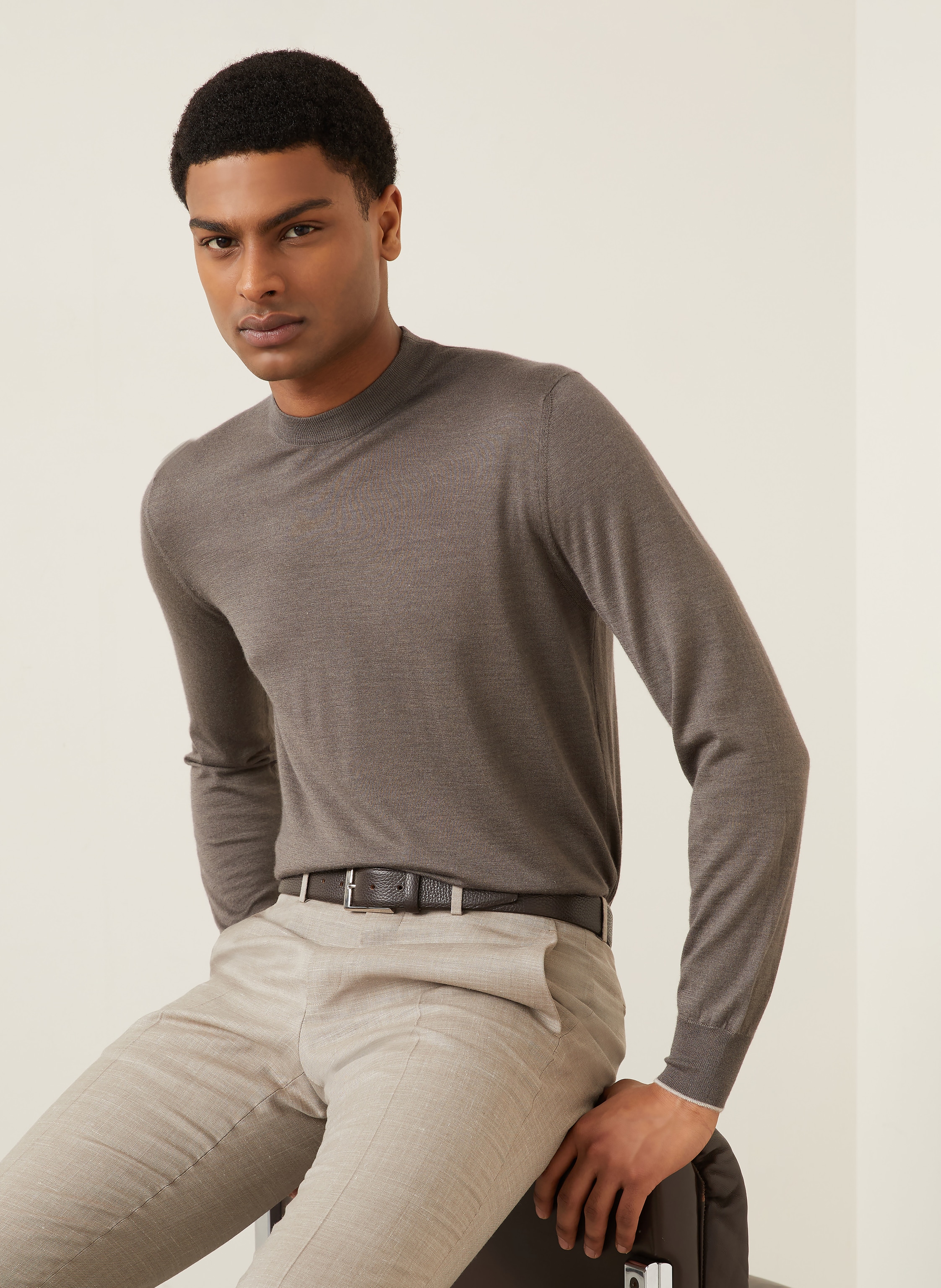 Thumbnail - Fioroni Cashmere-Pullover Mit Seide braun