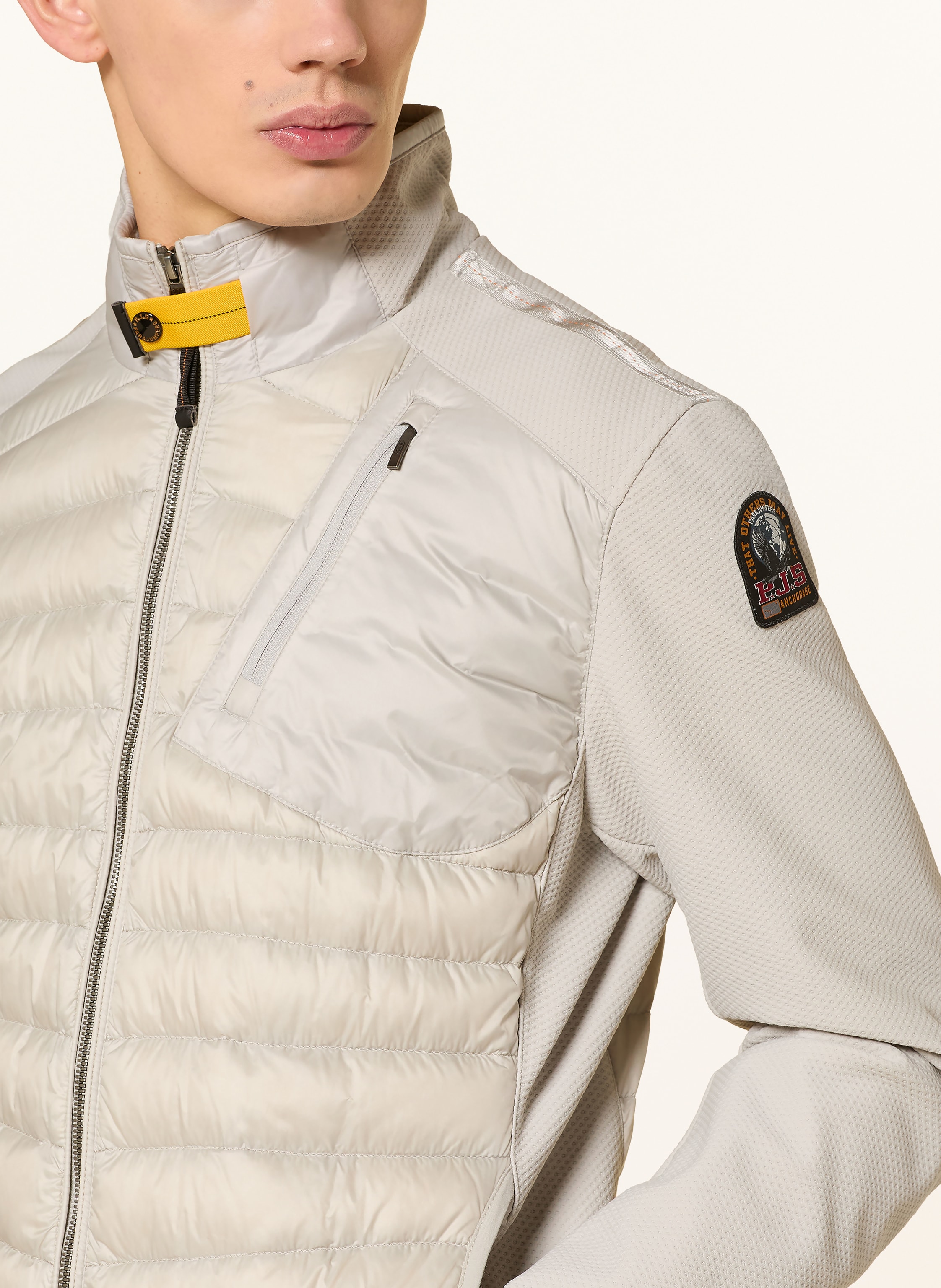 Thumbnail - Parajumpers Daunenjacke Jayden Im Materialmix grau