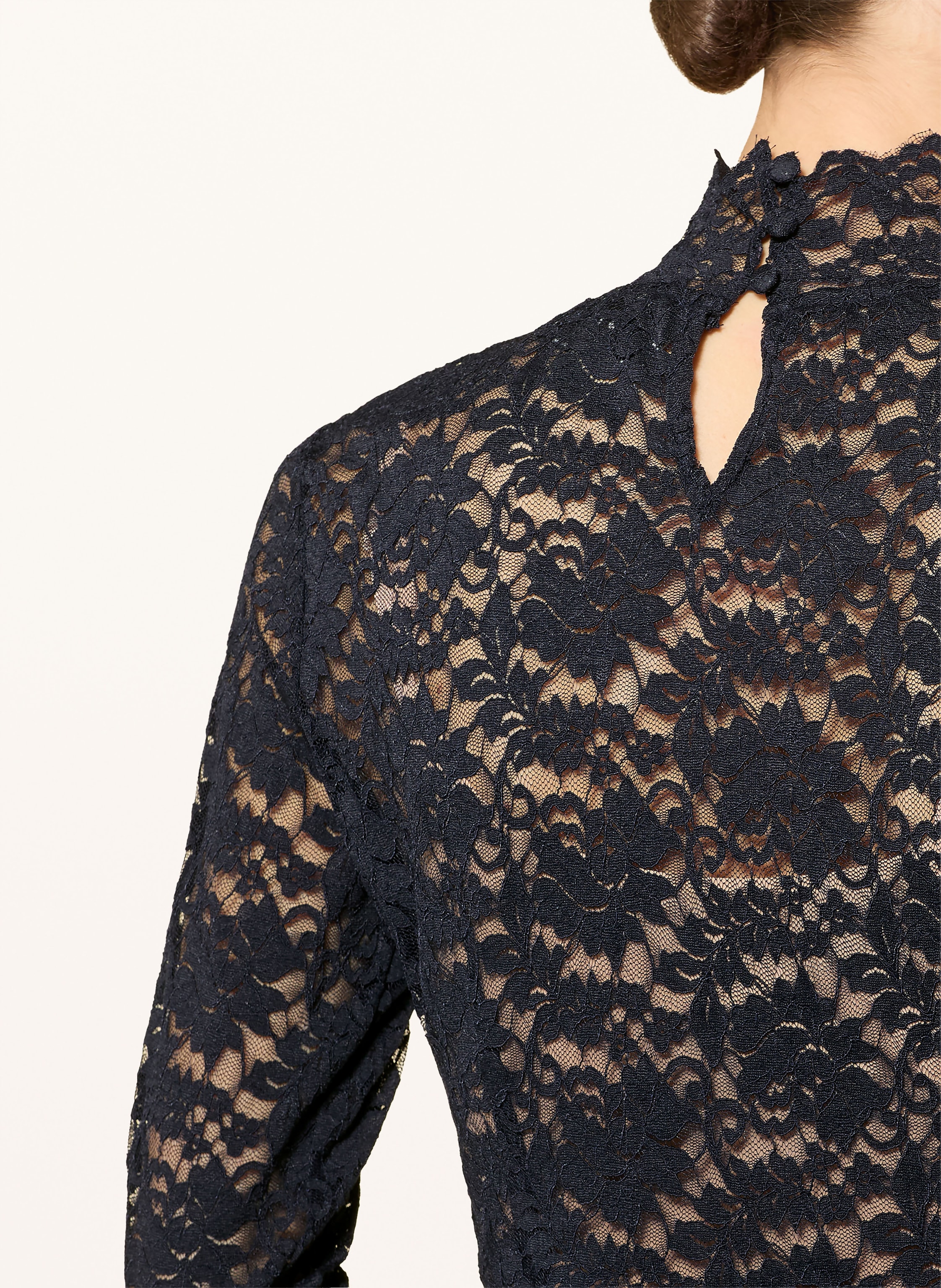 Thumbnail - Neo Noir Longsleeve Liza Aus Spitze blau