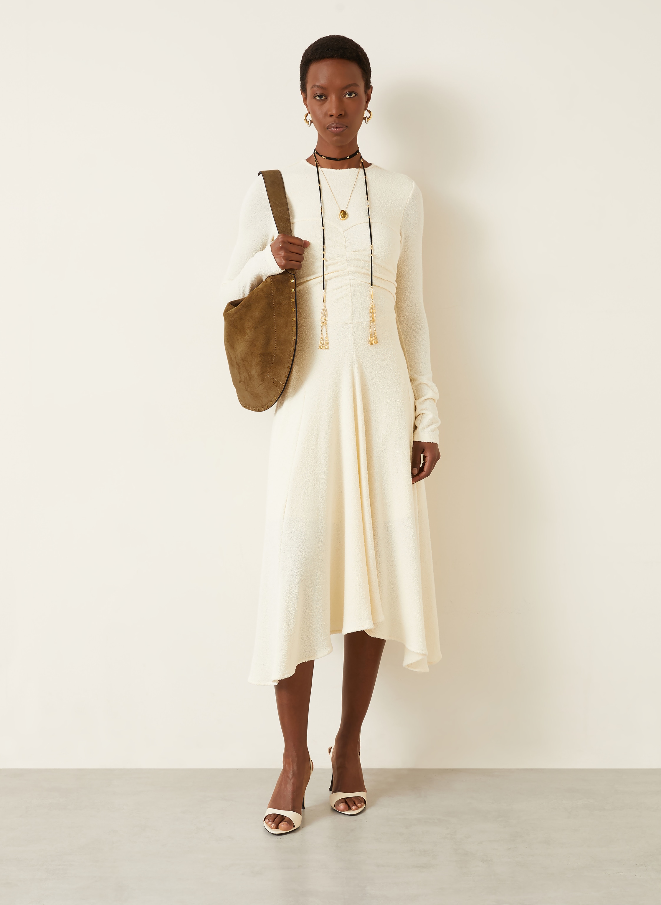 Thumbnail - Isabel Marant Shopper Oskan Mit Pouch Und Nieten beige