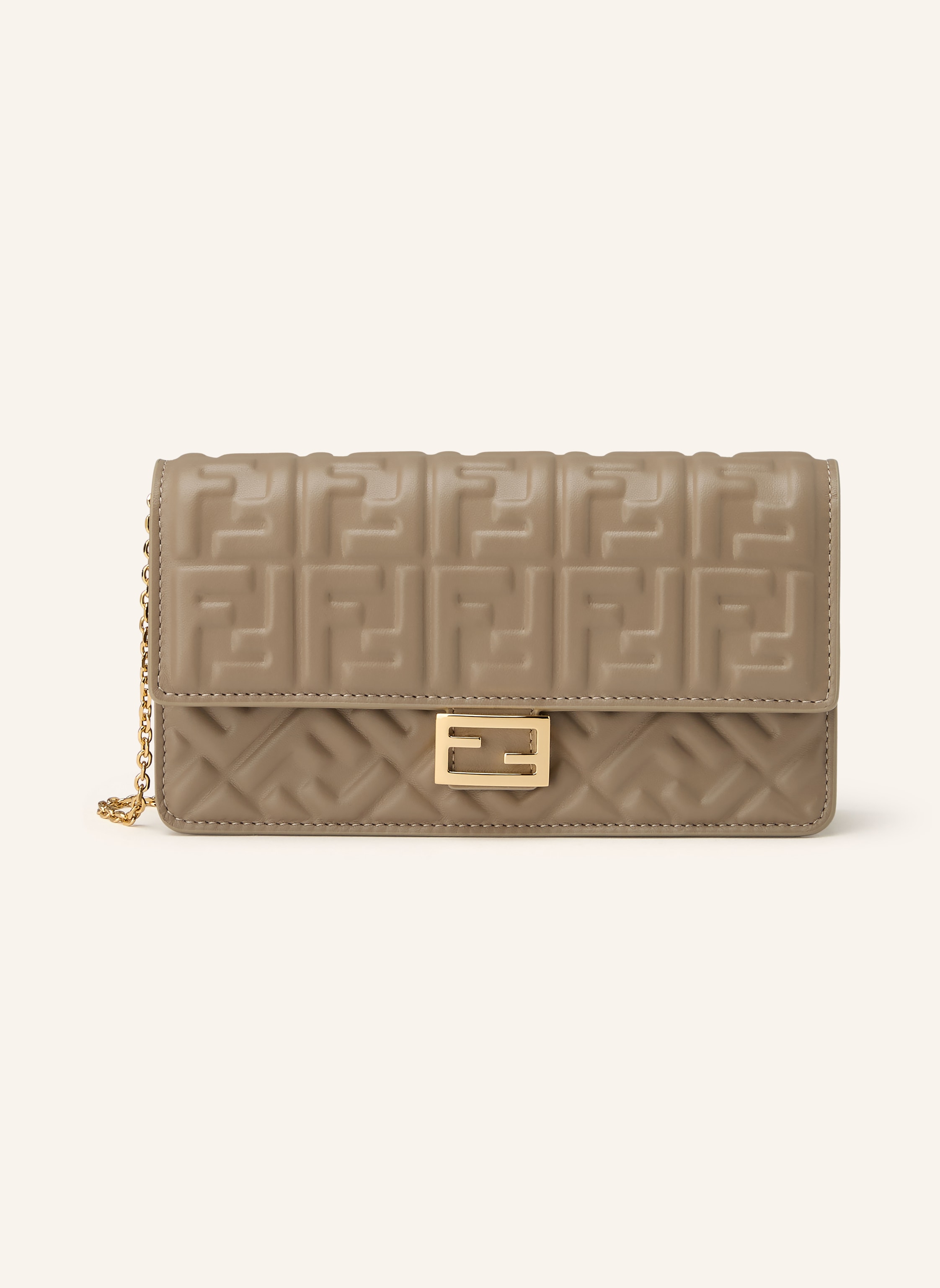Fendi Fendi Geldbörse Baguette Zum Umhängen grau in TAUPE / GOLD