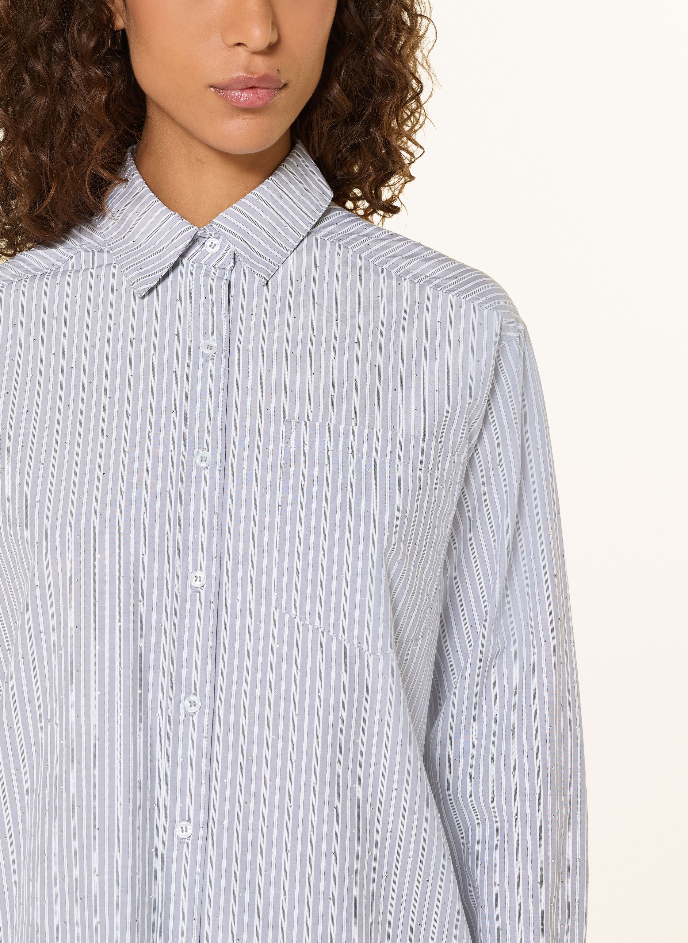 Thumbnail - Neo Noir Hemdbluse Dalma Mit Schmucksteinen grau