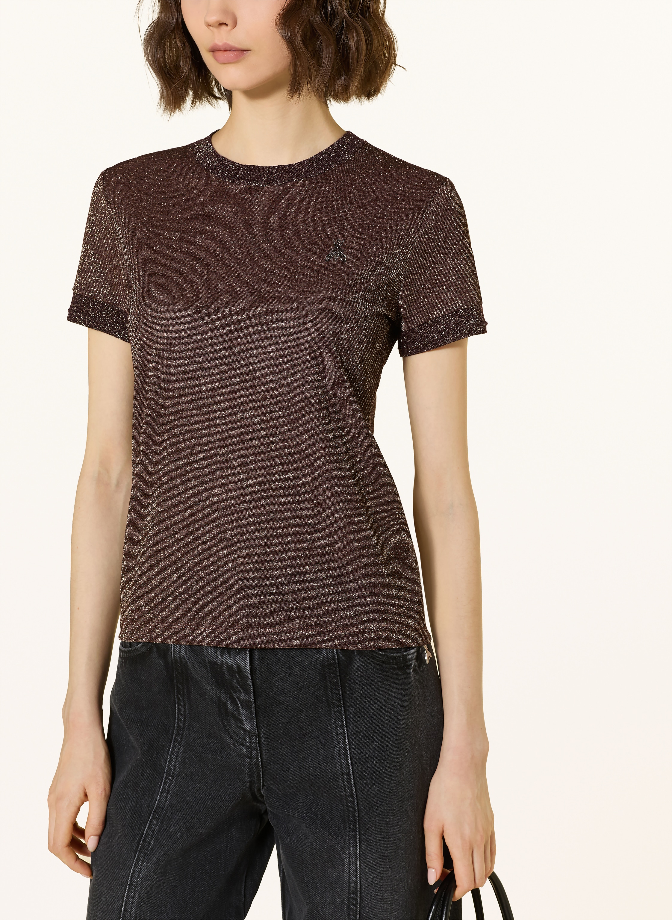 Thumbnail - Patrizia Pepe Strickshirt Mit Glitzergarn braun