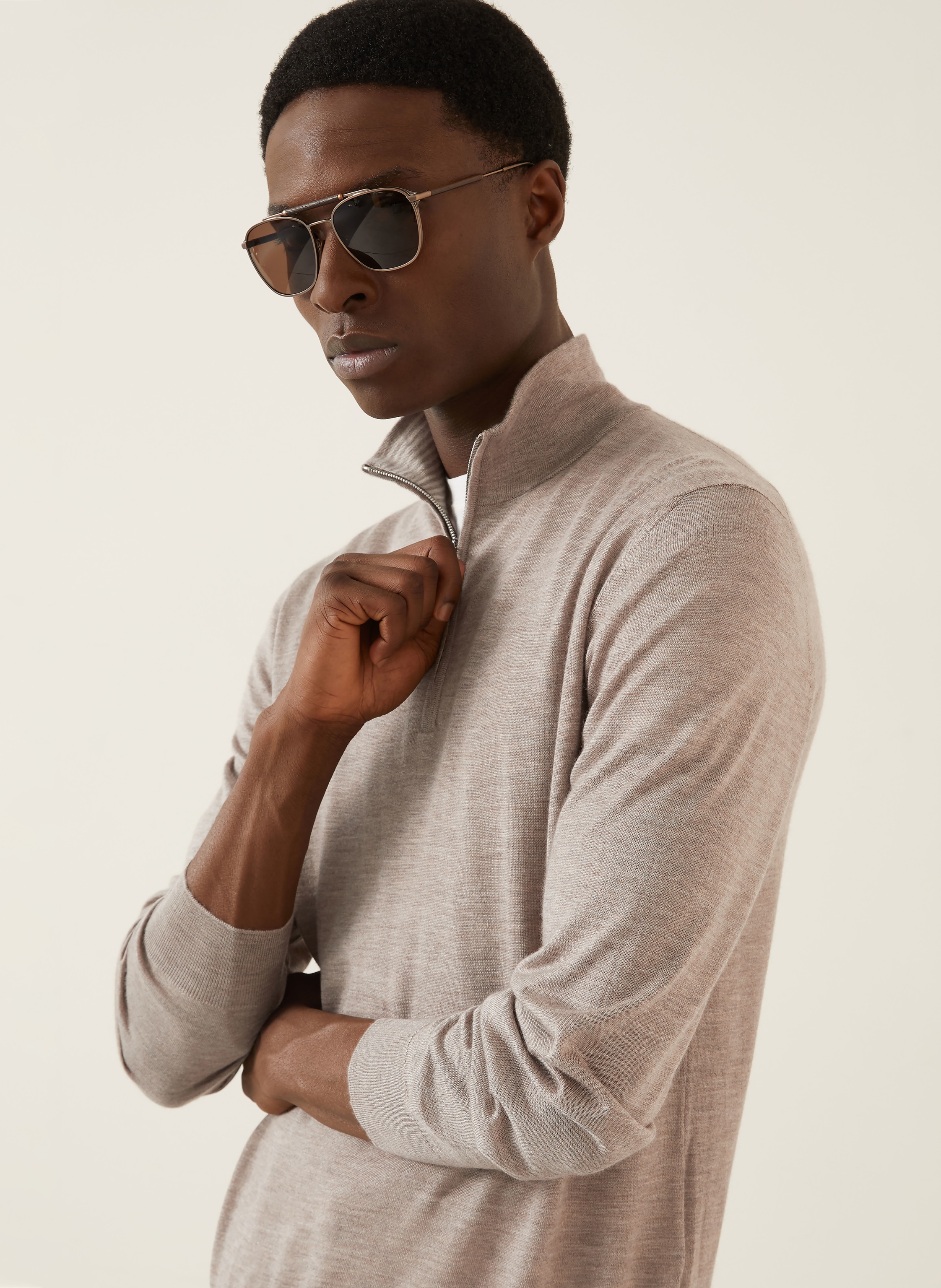 Thumbnail - Fioroni Cashmere-Troyer Mit Seide beige