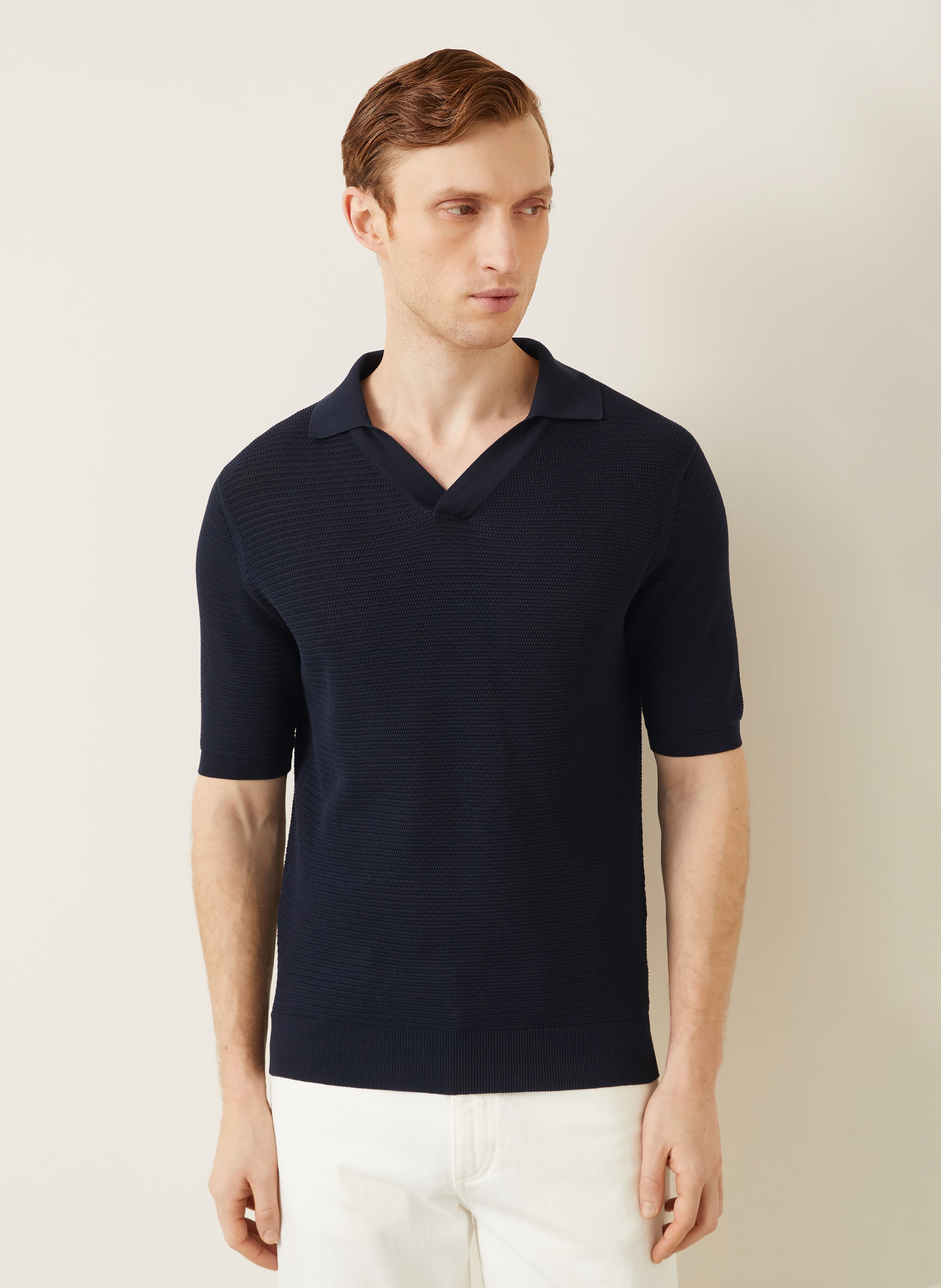 Thumbnail - Fioroni Strick-Poloshirt blau