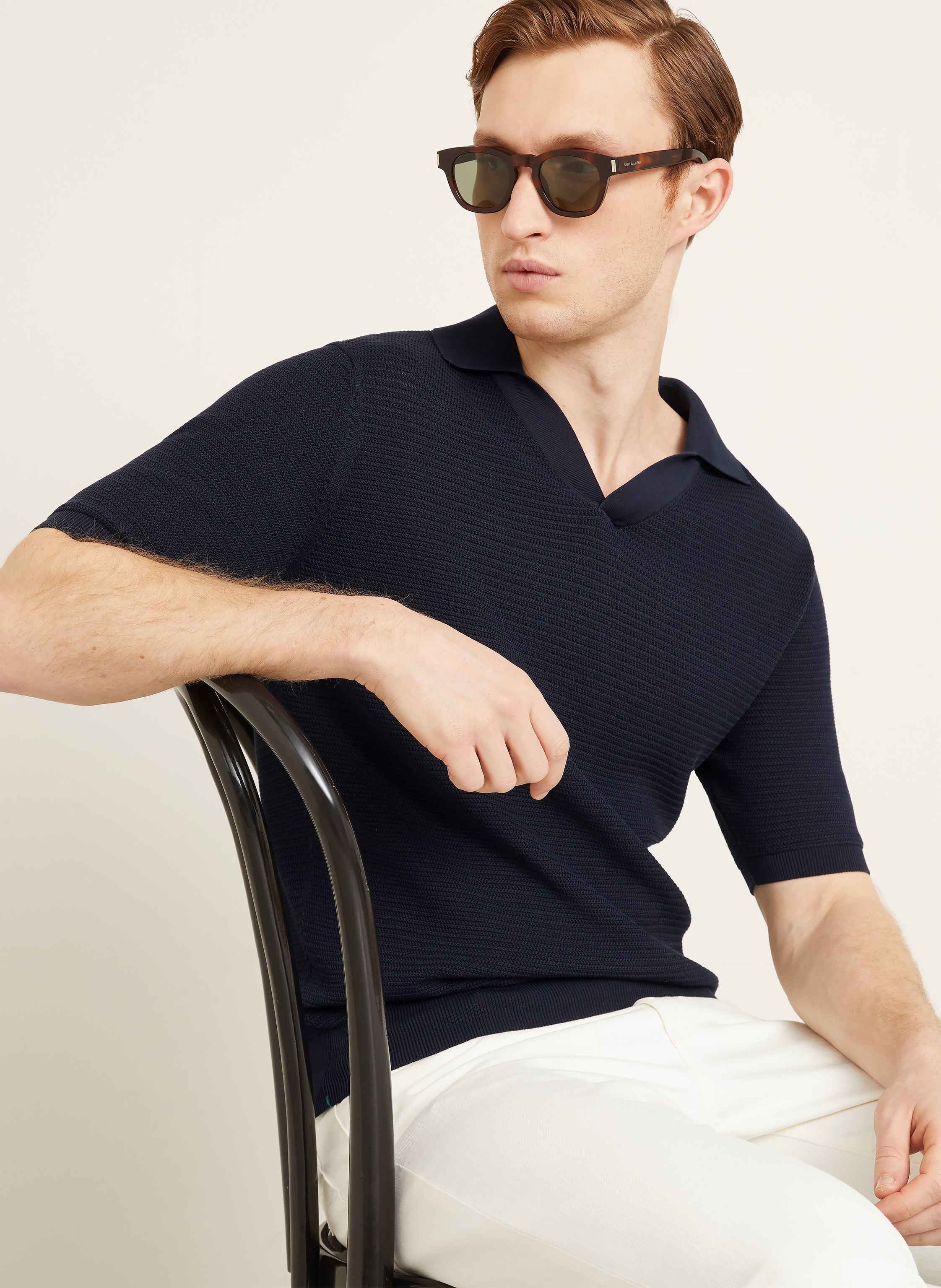 Thumbnail - Fioroni Strick-Poloshirt blau