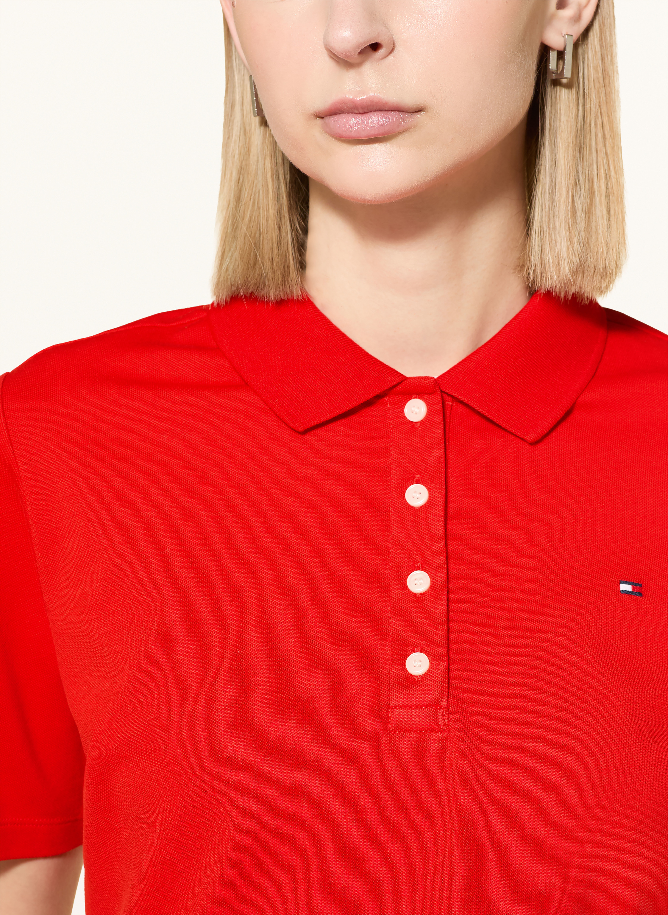 Tommy Hilfiger Piqué-Poloshirt rot – Bild 2