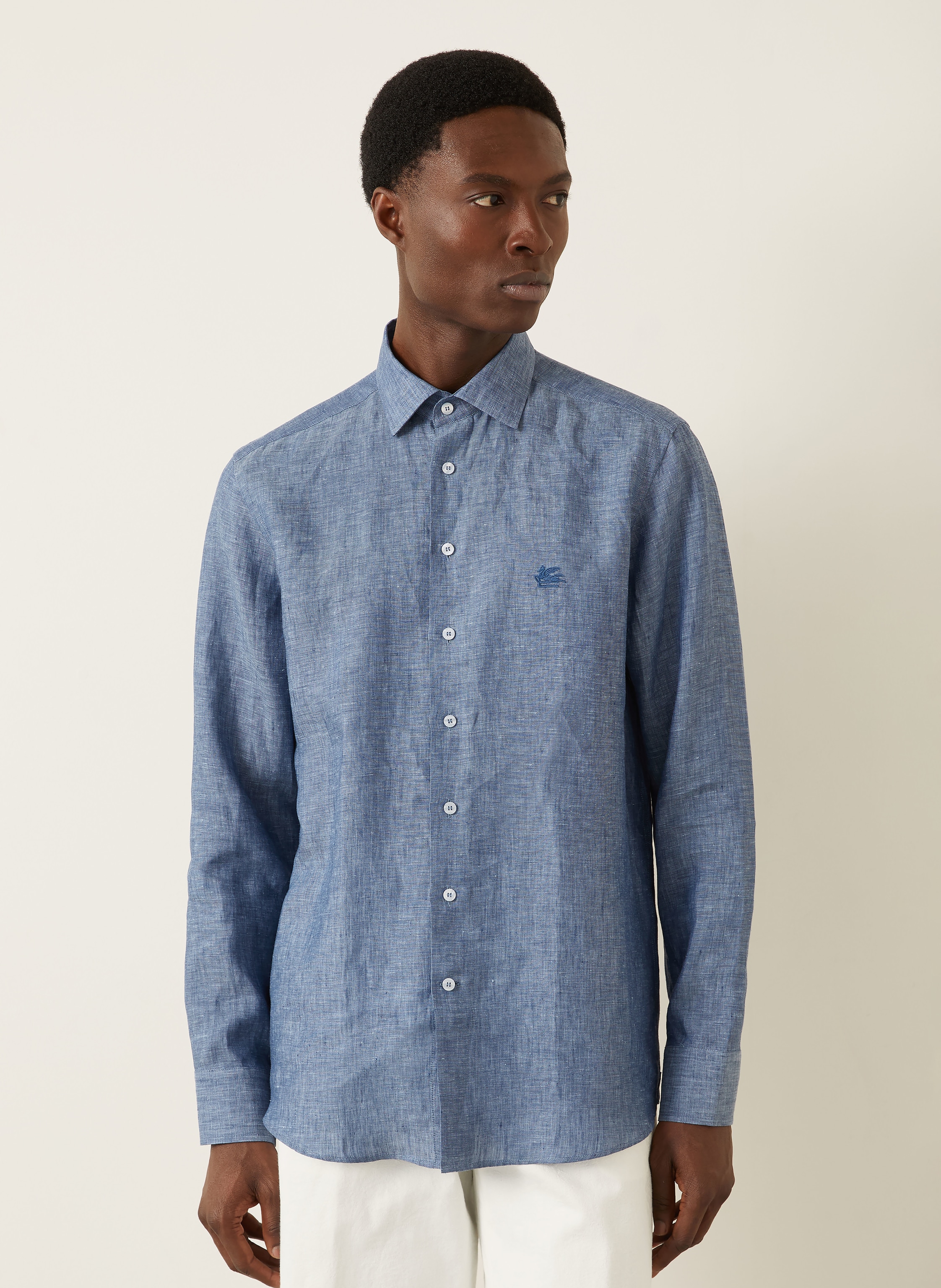 Thumbnail - Etro Leinenhemd Regular Fit blau