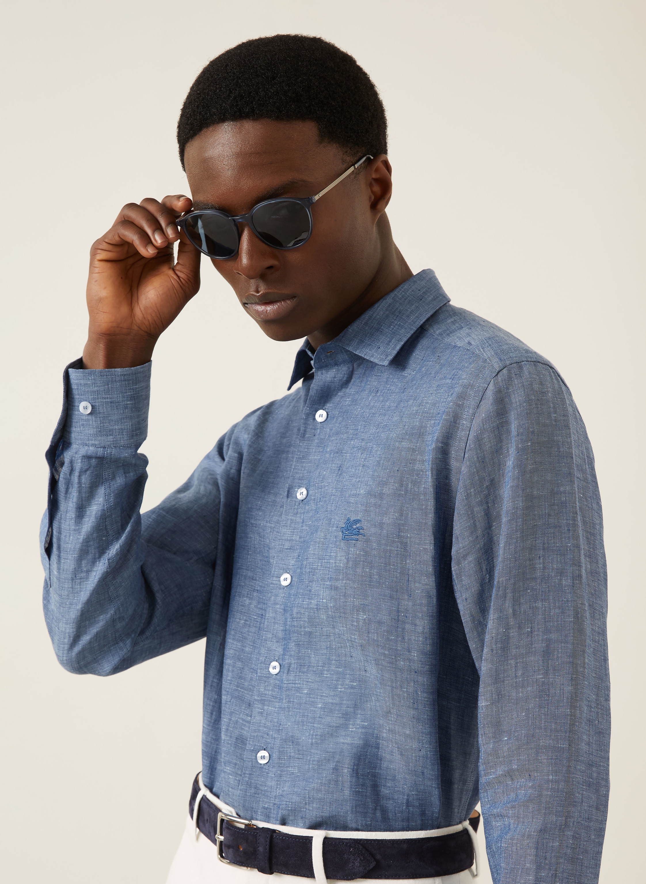 Thumbnail - Etro Leinenhemd Regular Fit blau