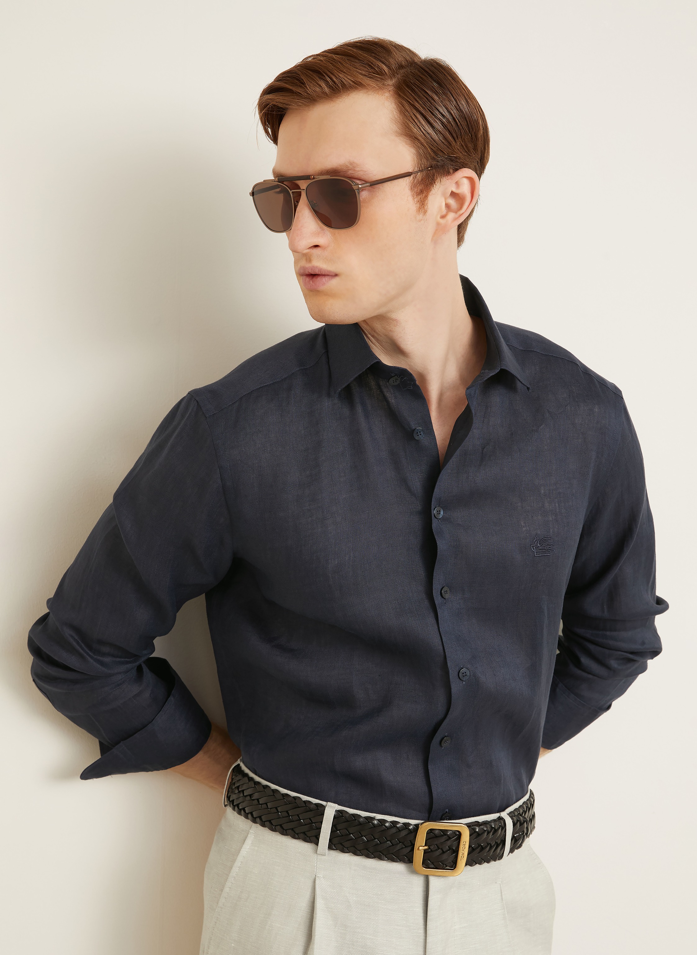 Thumbnail - Etro Leinenhemd Regular Fit blau