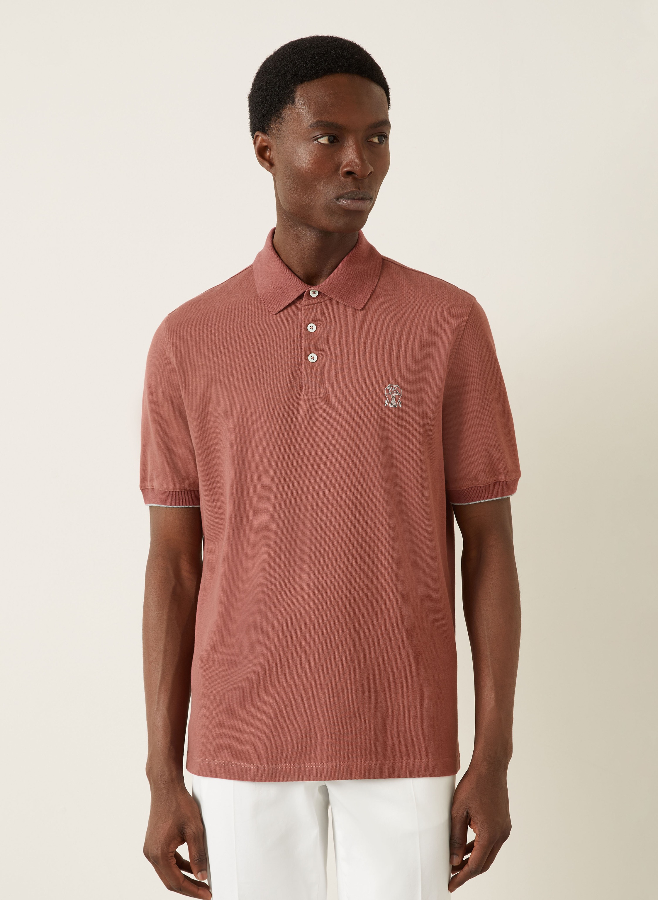 Thumbnail - Brunello Cucinelli Piqué-Poloshirt rot