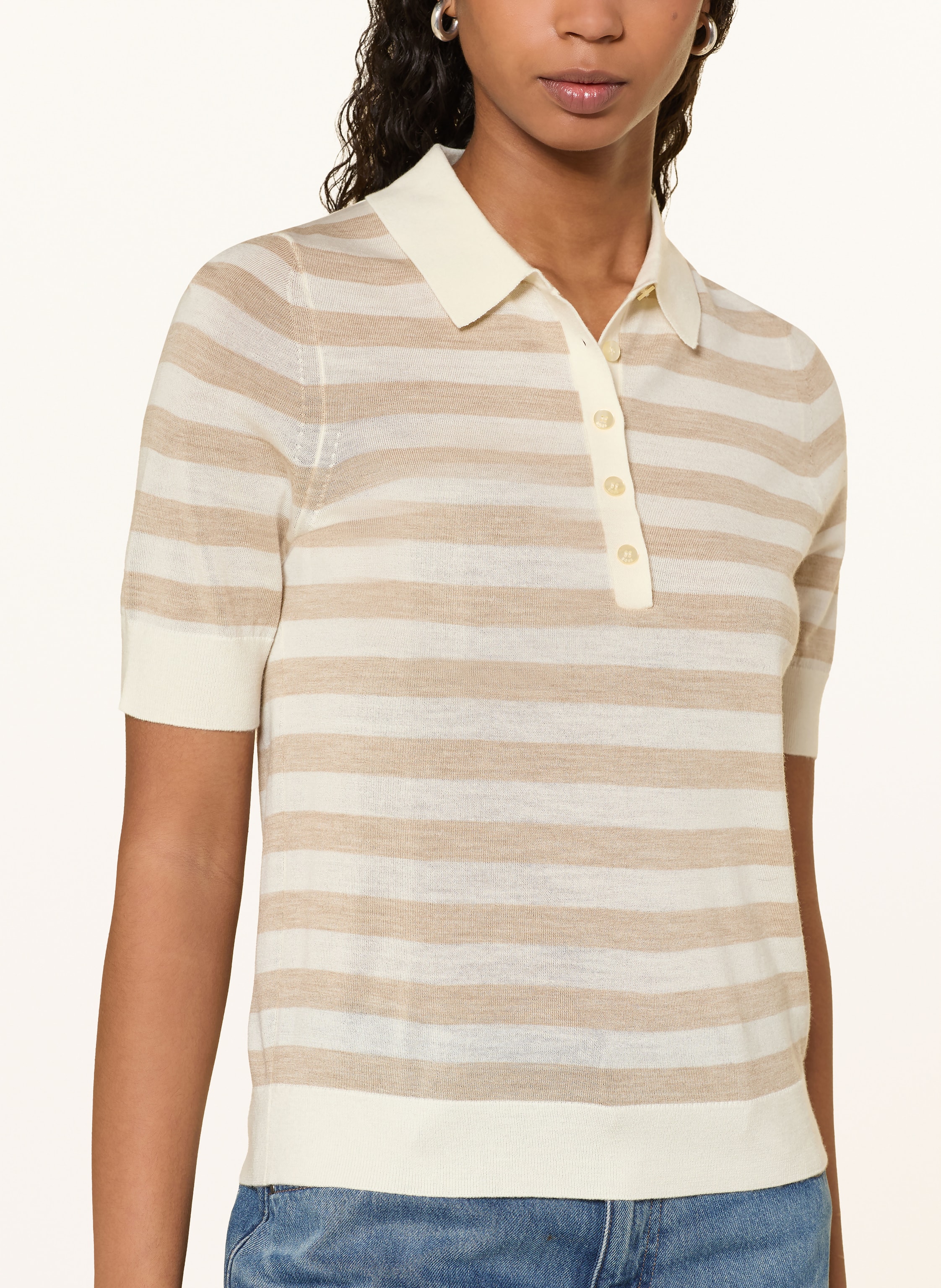 Boss Poloshirt Fidenka Aus Merinowolle beige – Bild 2