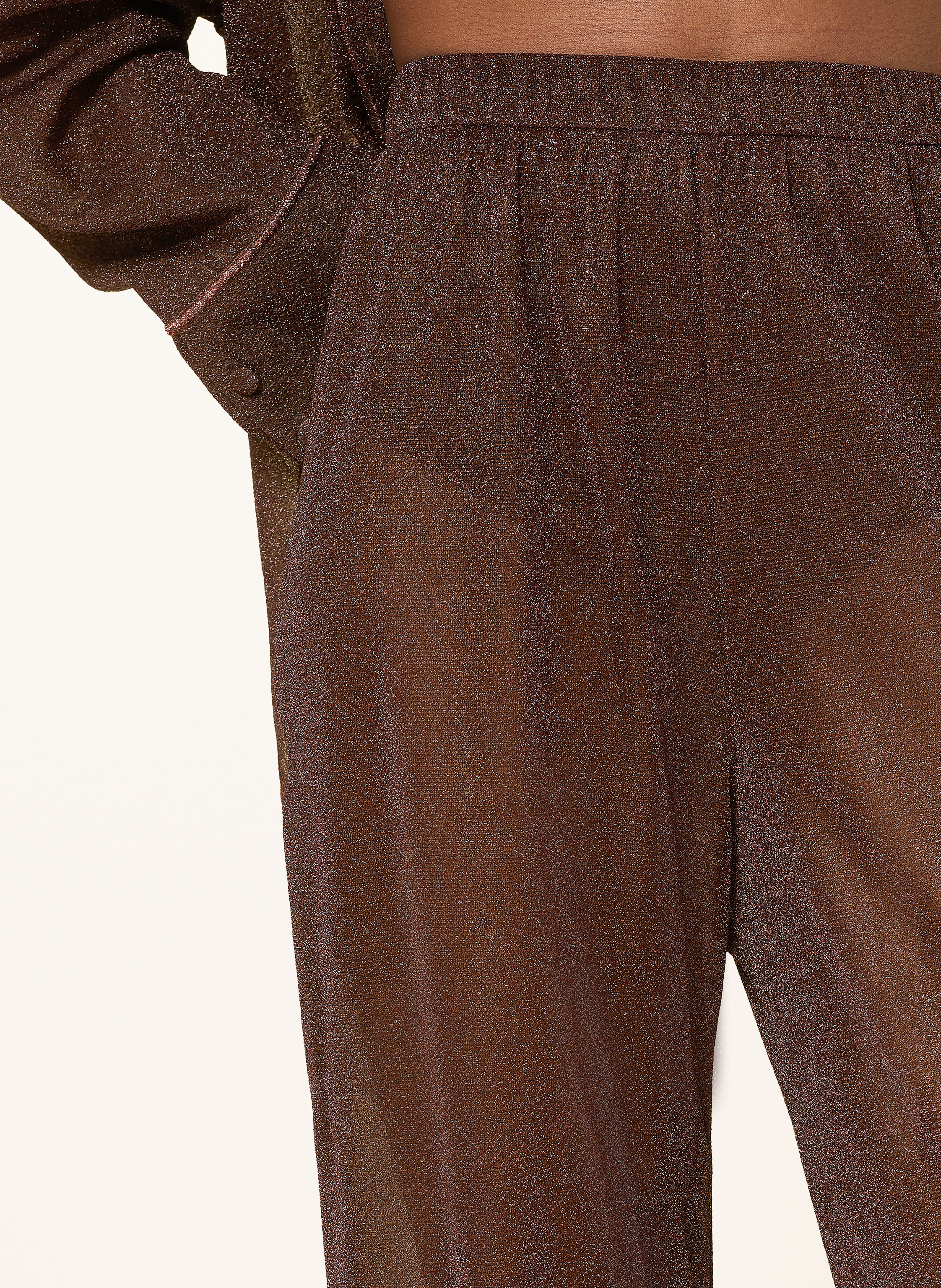 Thumbnail - Oséree Marlenehose Lumiere Mit Glitzergarn braun