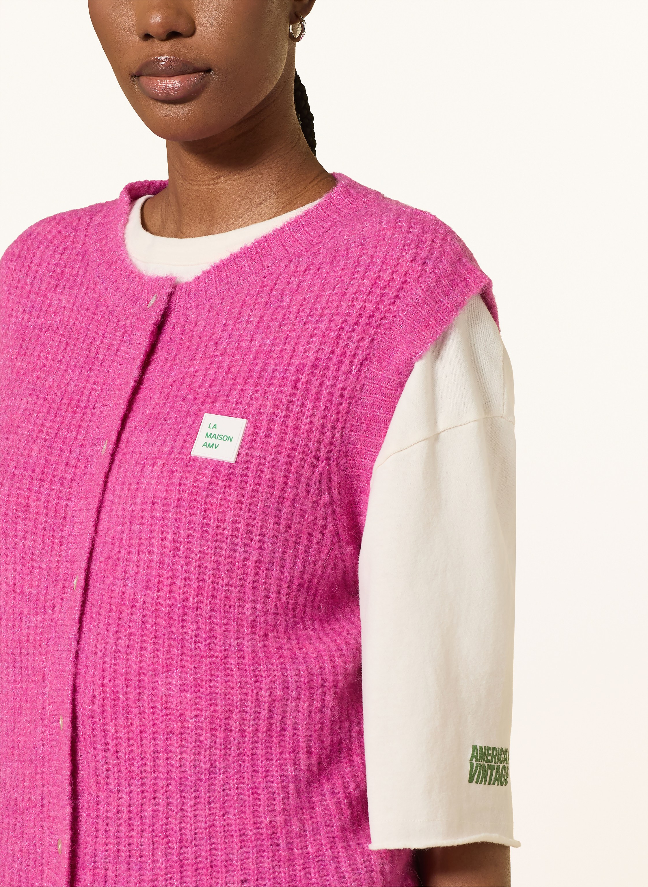 Thumbnail - American Vintage Strickweste Mit Alpaka pink