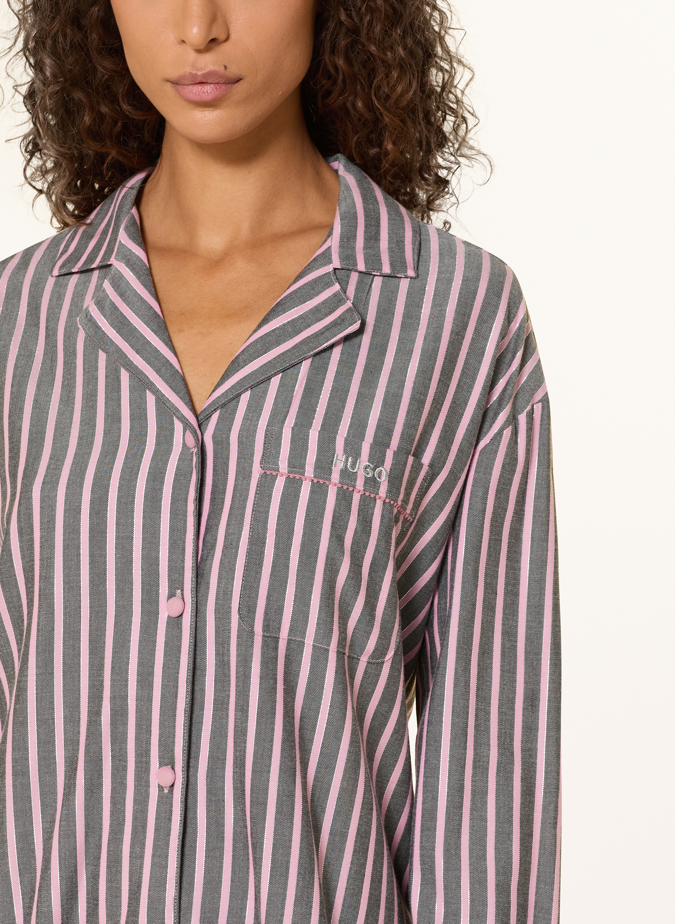 Thumbnail - Hugo Schlafanzug Flannel Set rosa