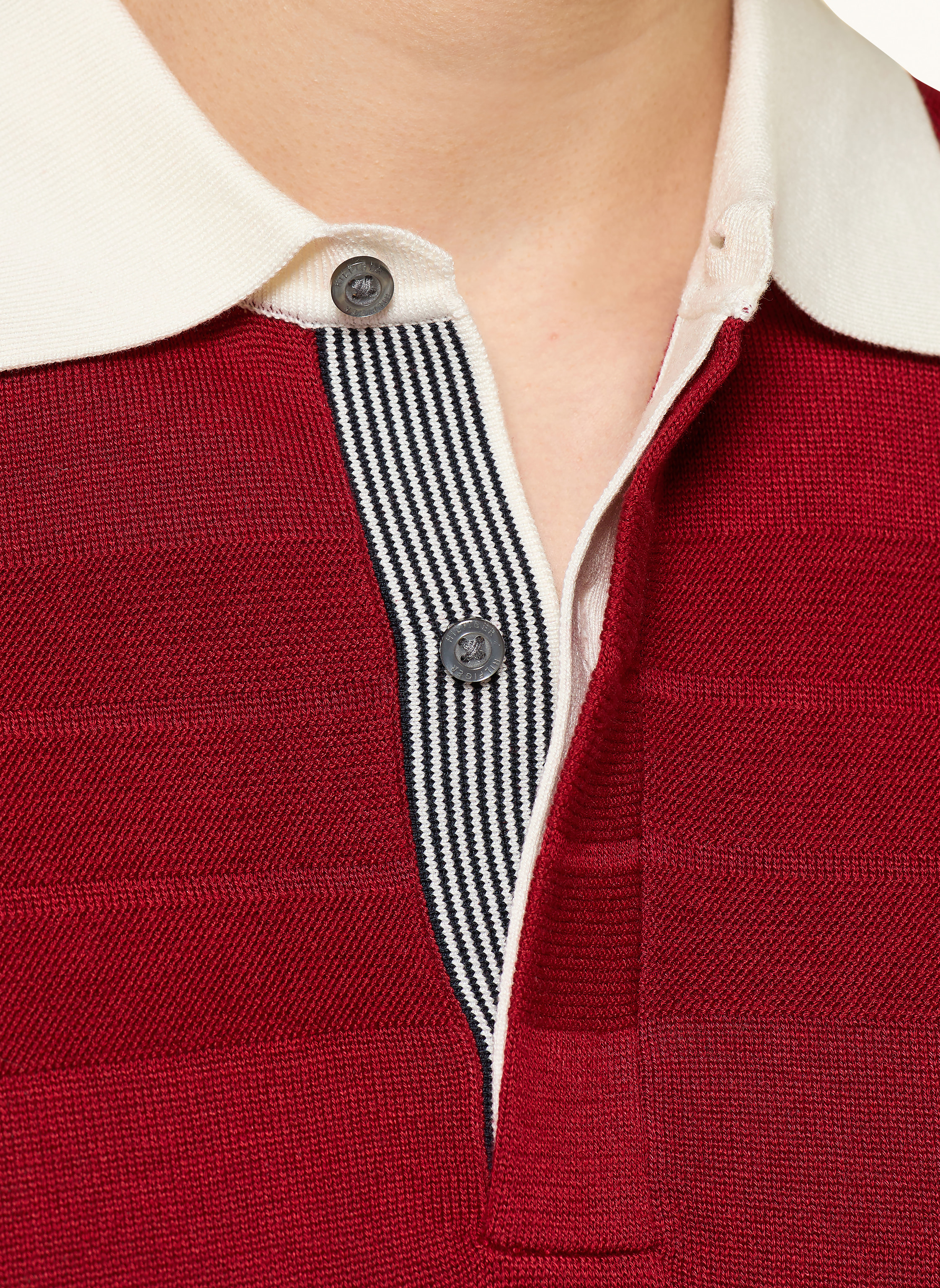 Thumbnail - Tommy Hilfiger Strick-Rugbyshirt rot