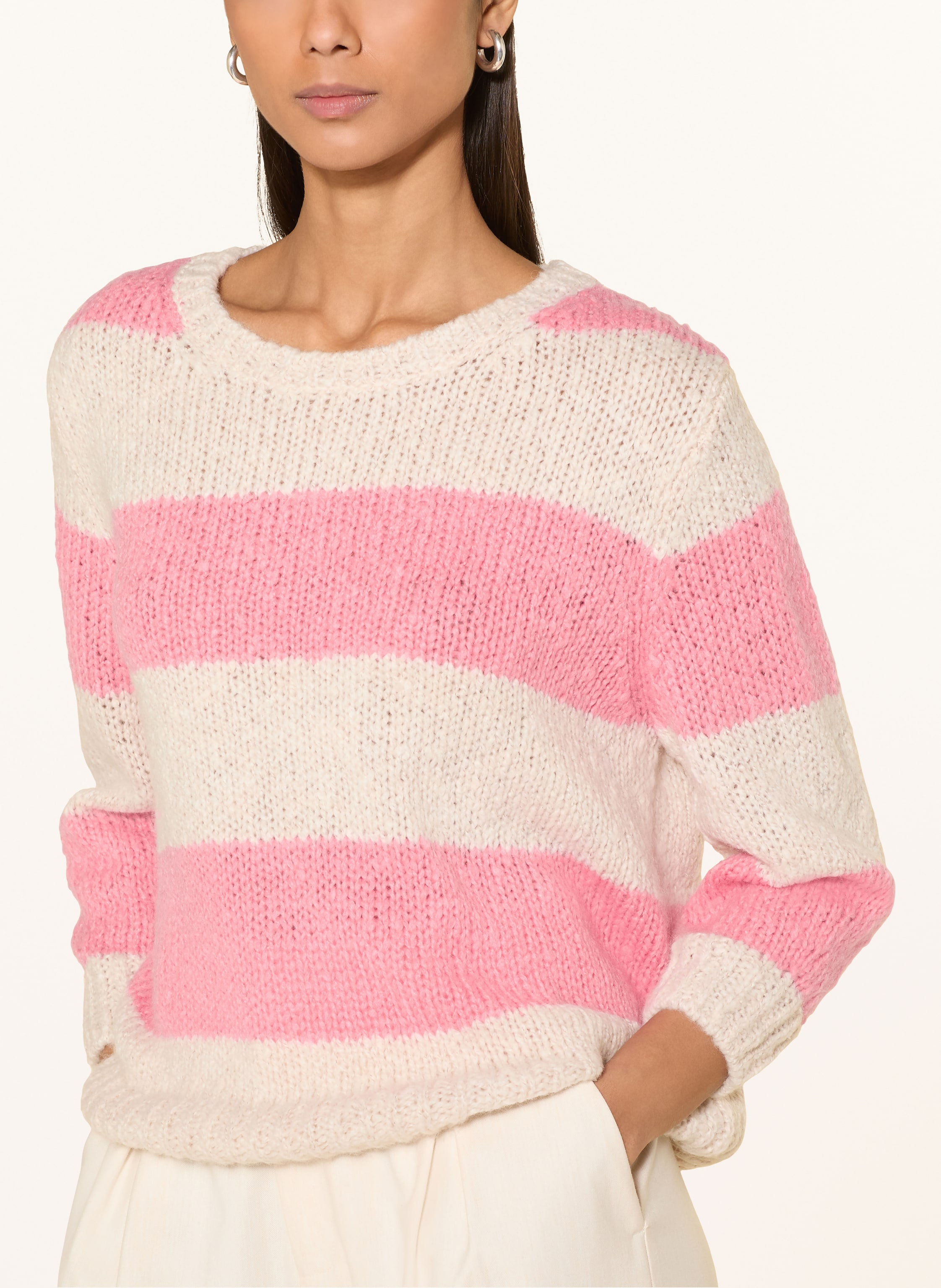 Thumbnail - Oui Pullover Mit 3/4-Arm rosa