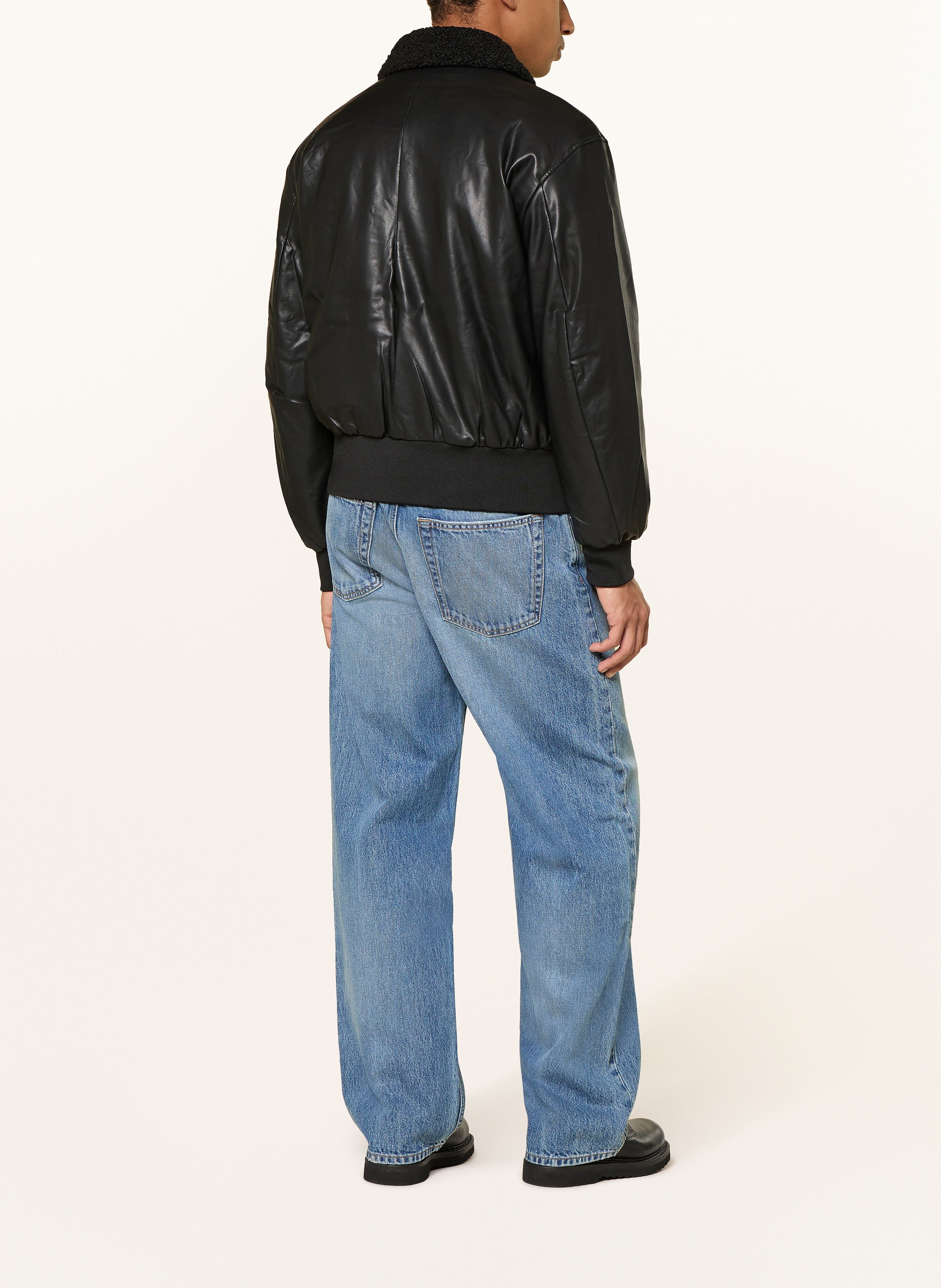 Thumbnail - Calvin Klein Jeans Blouson In Lederoptik Mit Kunstfell schwarz