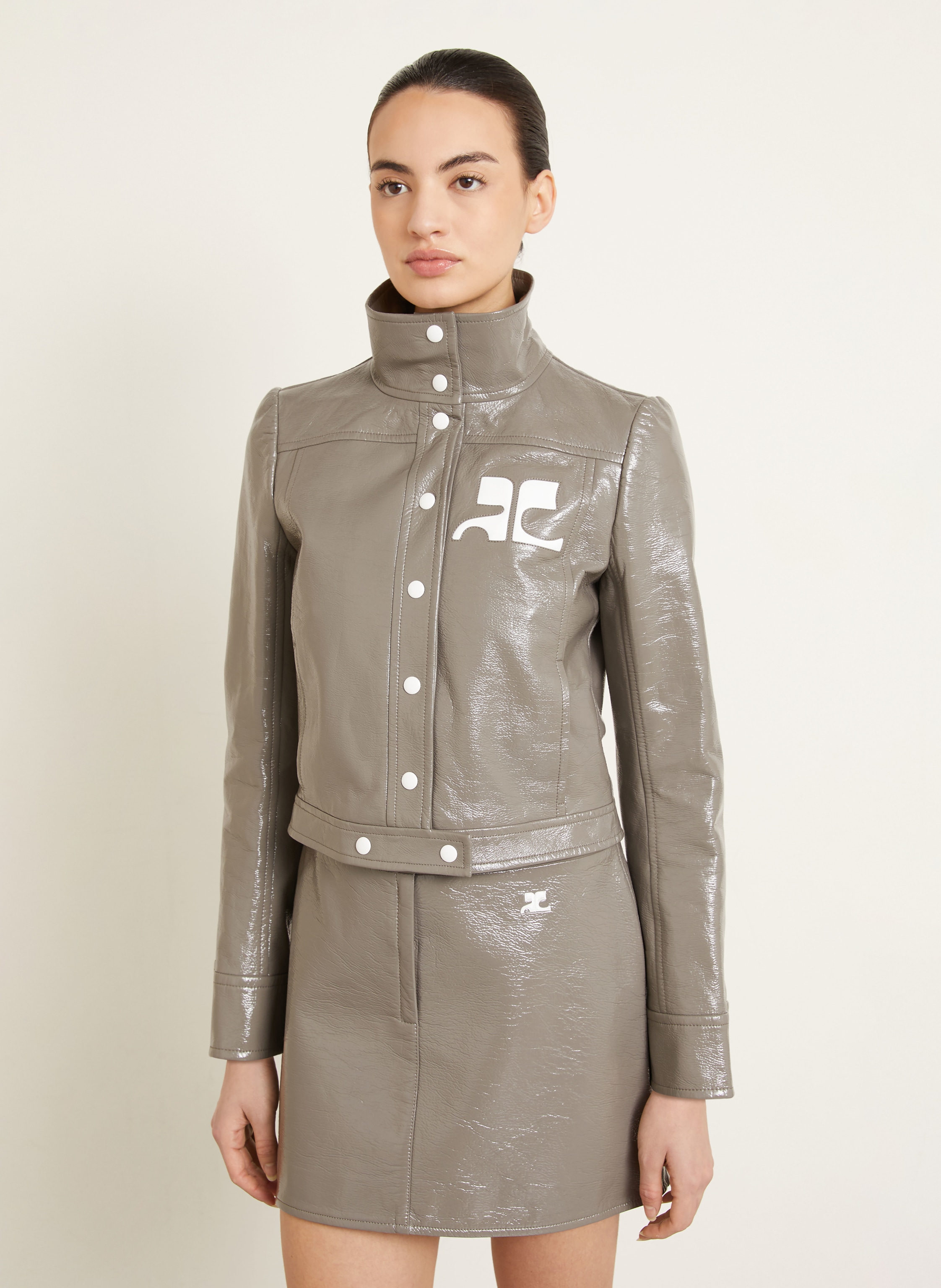 Thumbnail - Courrèges Cropped-Jacke braun