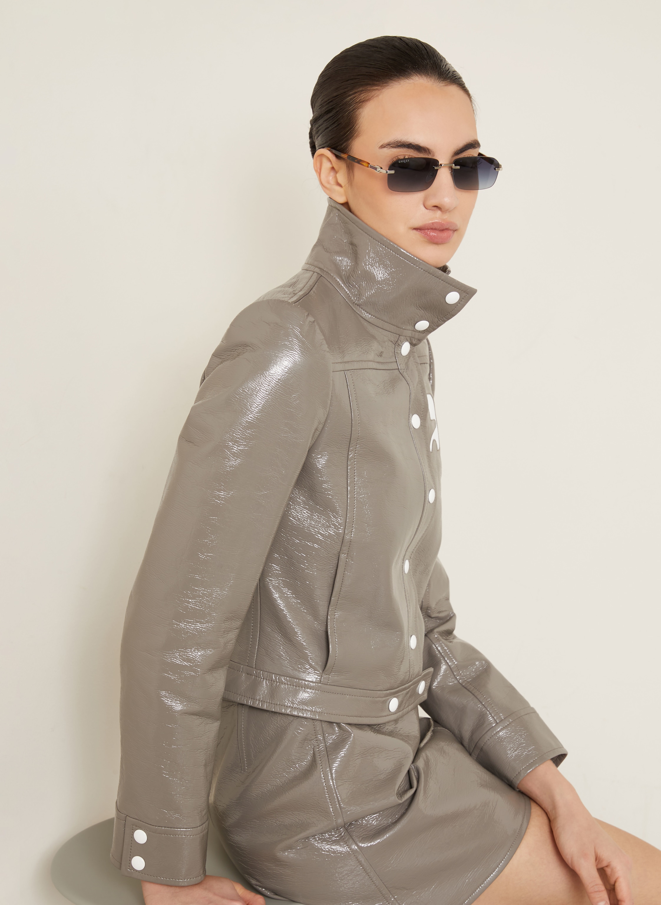 Thumbnail - Courrèges Cropped-Jacke braun