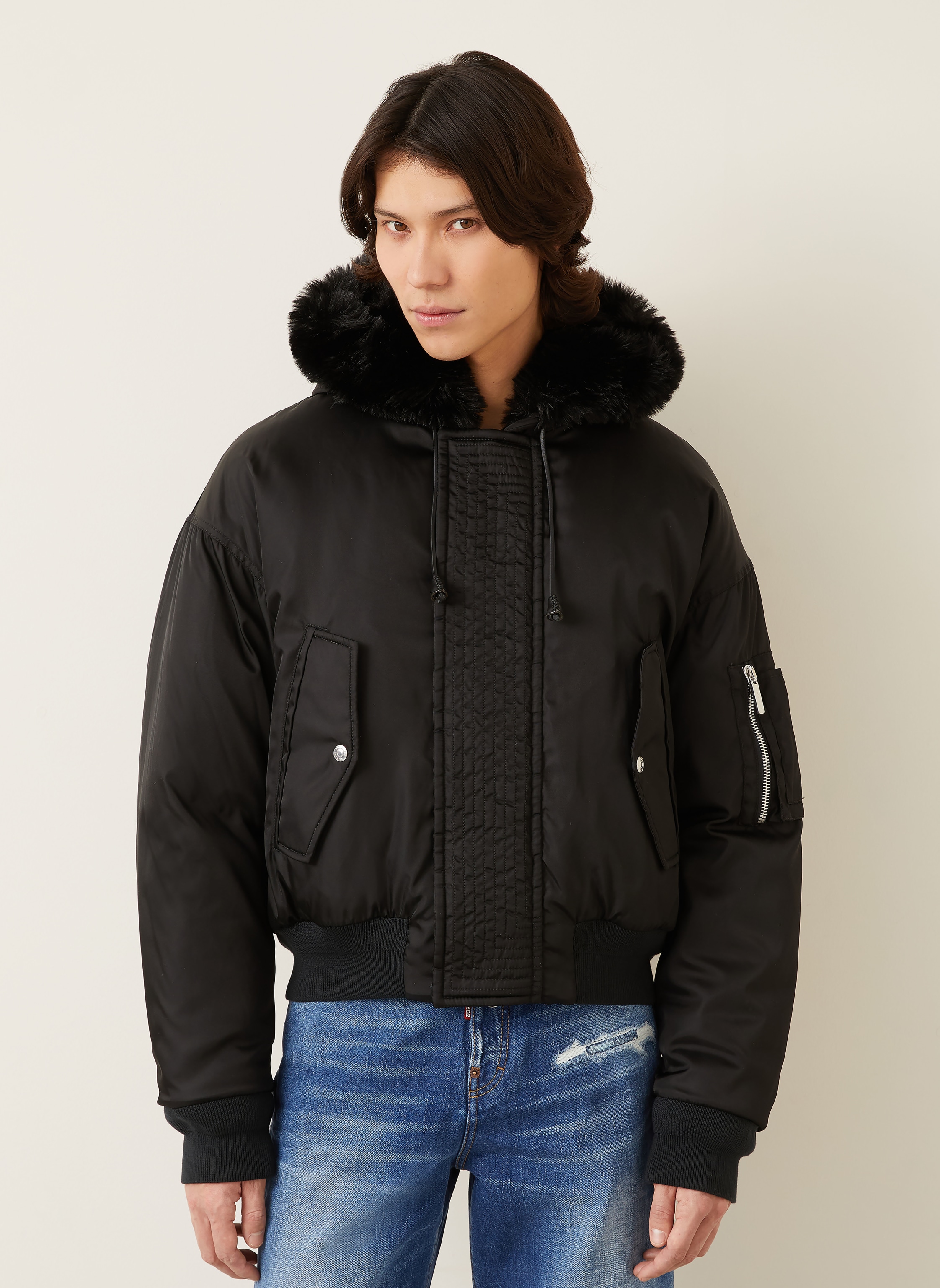 Thumbnail - dsquared2 Jacke Mit Kunstfell schwarz