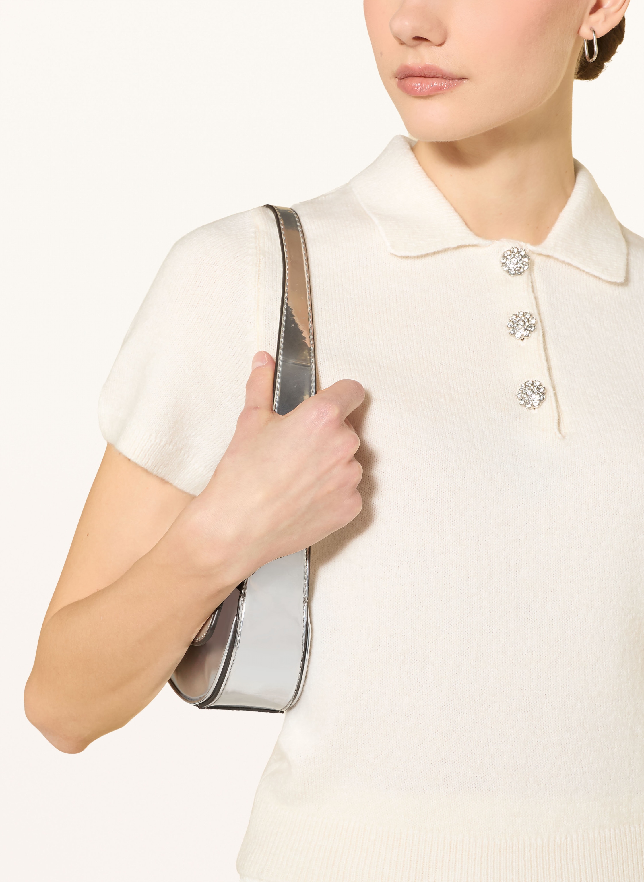 Thumbnail - Guess Strick-Poloshirt weiss