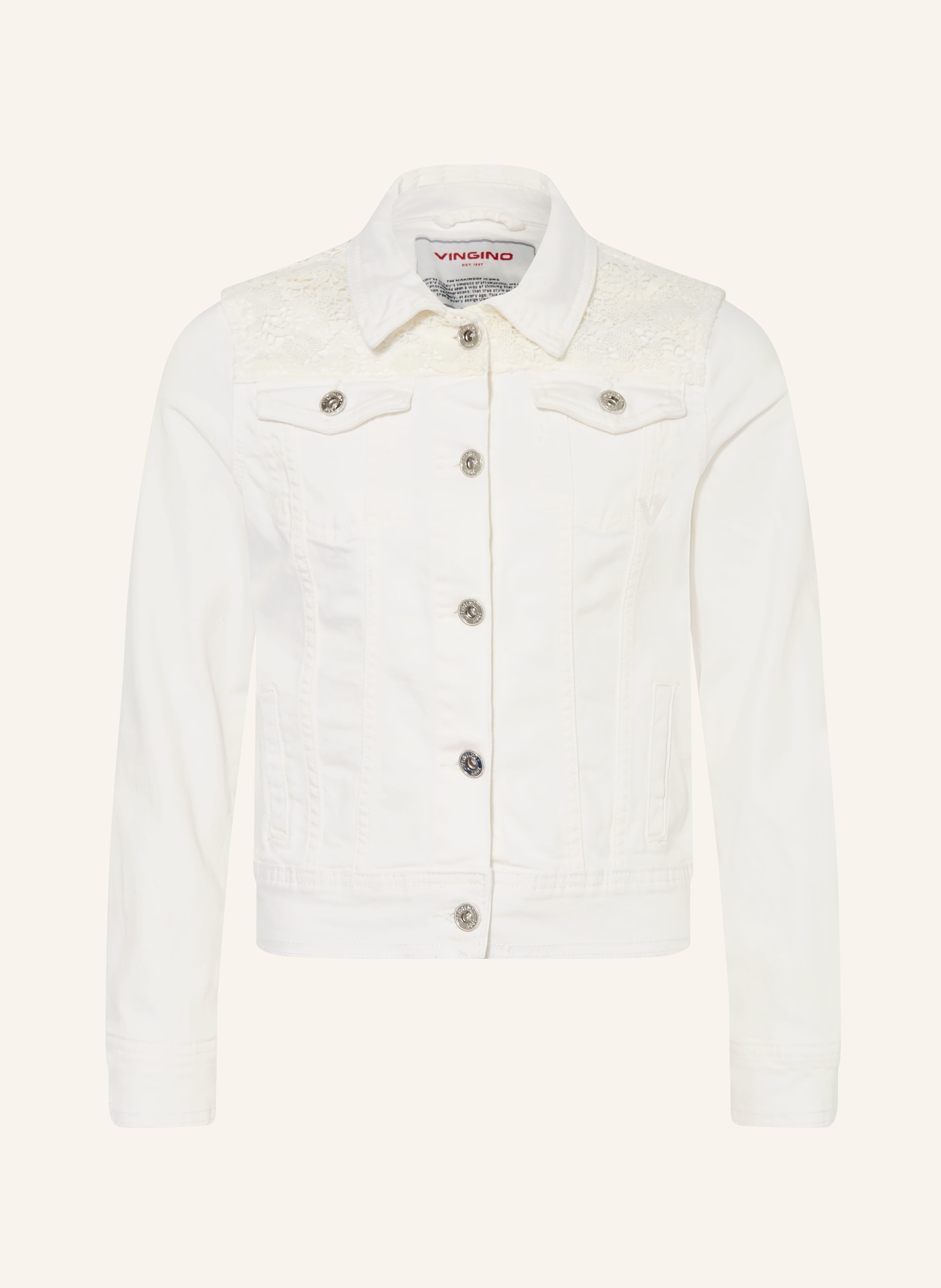 Vingino Jeansjacke Taylin Mit Spitze weiss